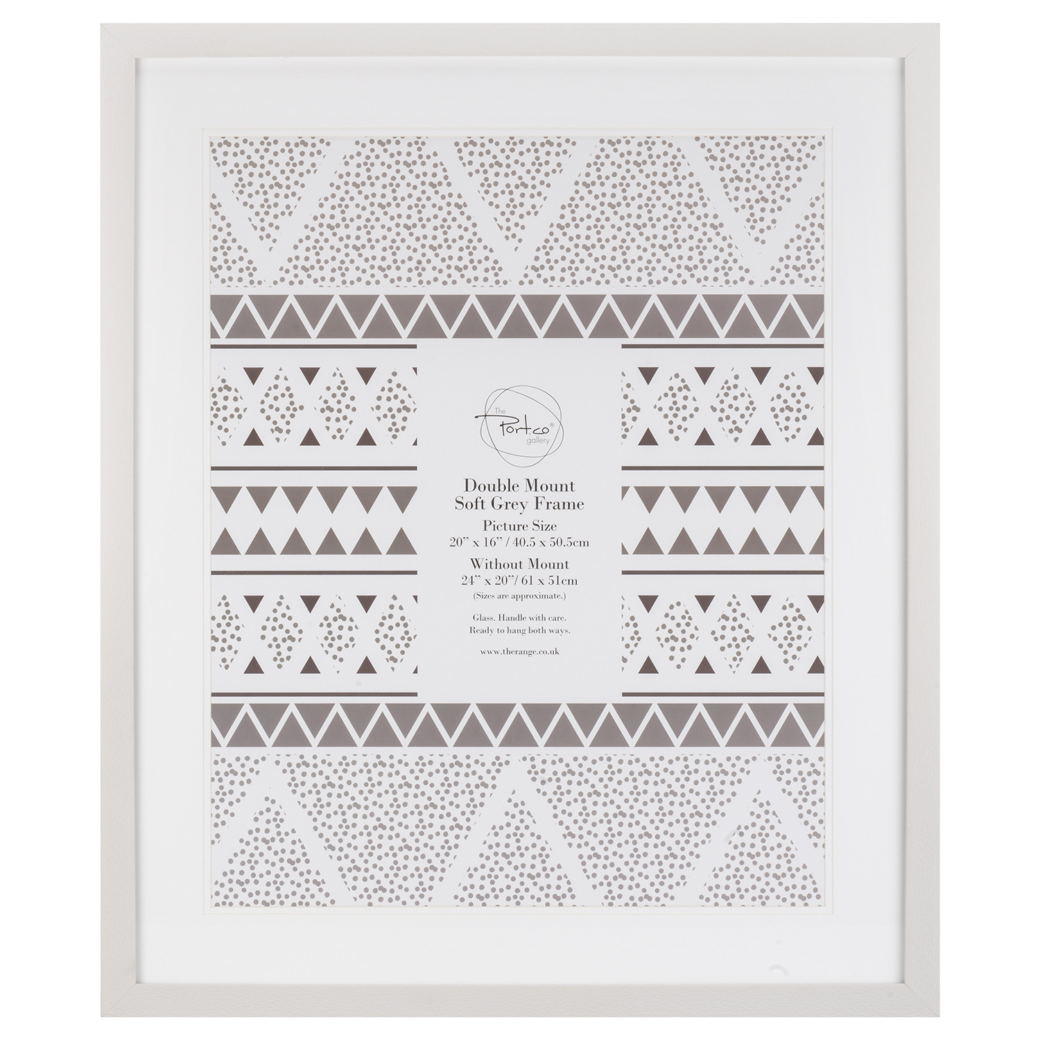 The Port. Co Gallery Soft Grey Double Mount Photo Frame 20 x 16 inch