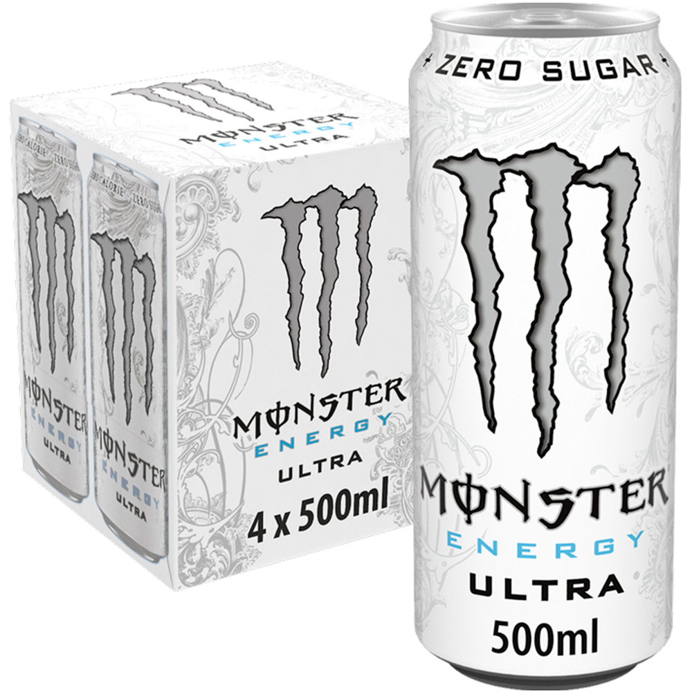 Monster Ultra Zero Sugar Energy Drink 4 x 500ml