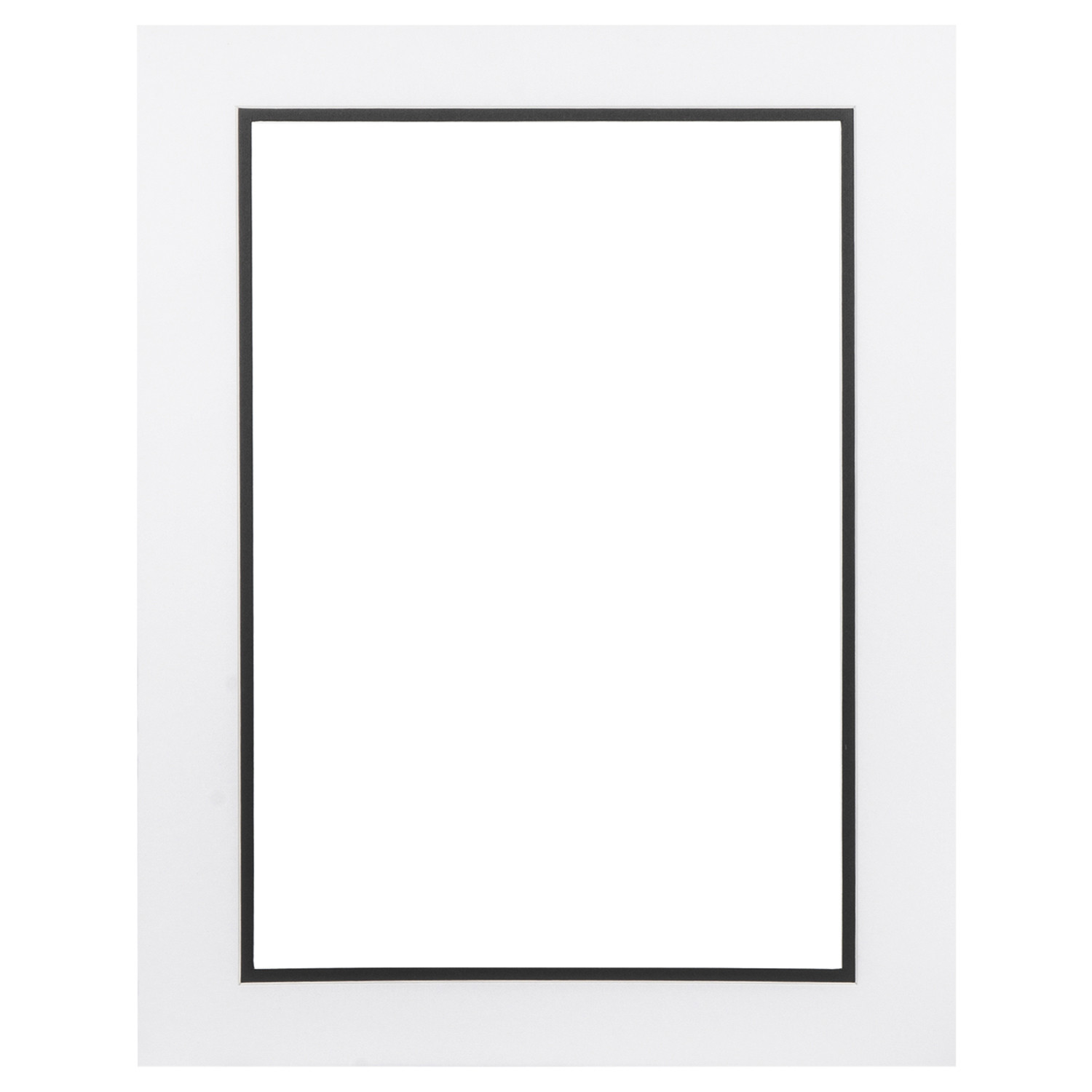 Black and White Double Picture Mount Photo Frame A4