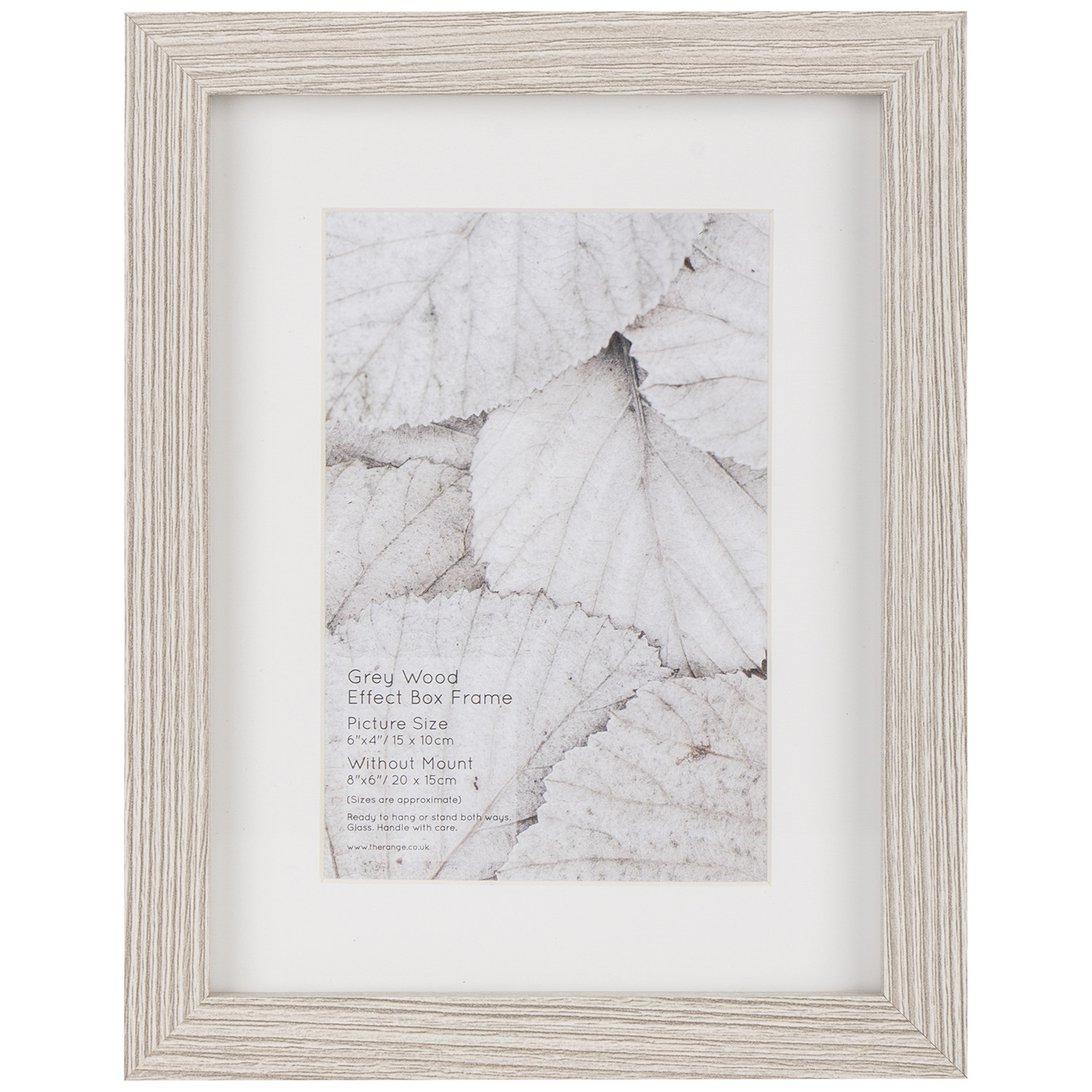 Grey Wood Effect Box Photo Frame 6 x 4 inch