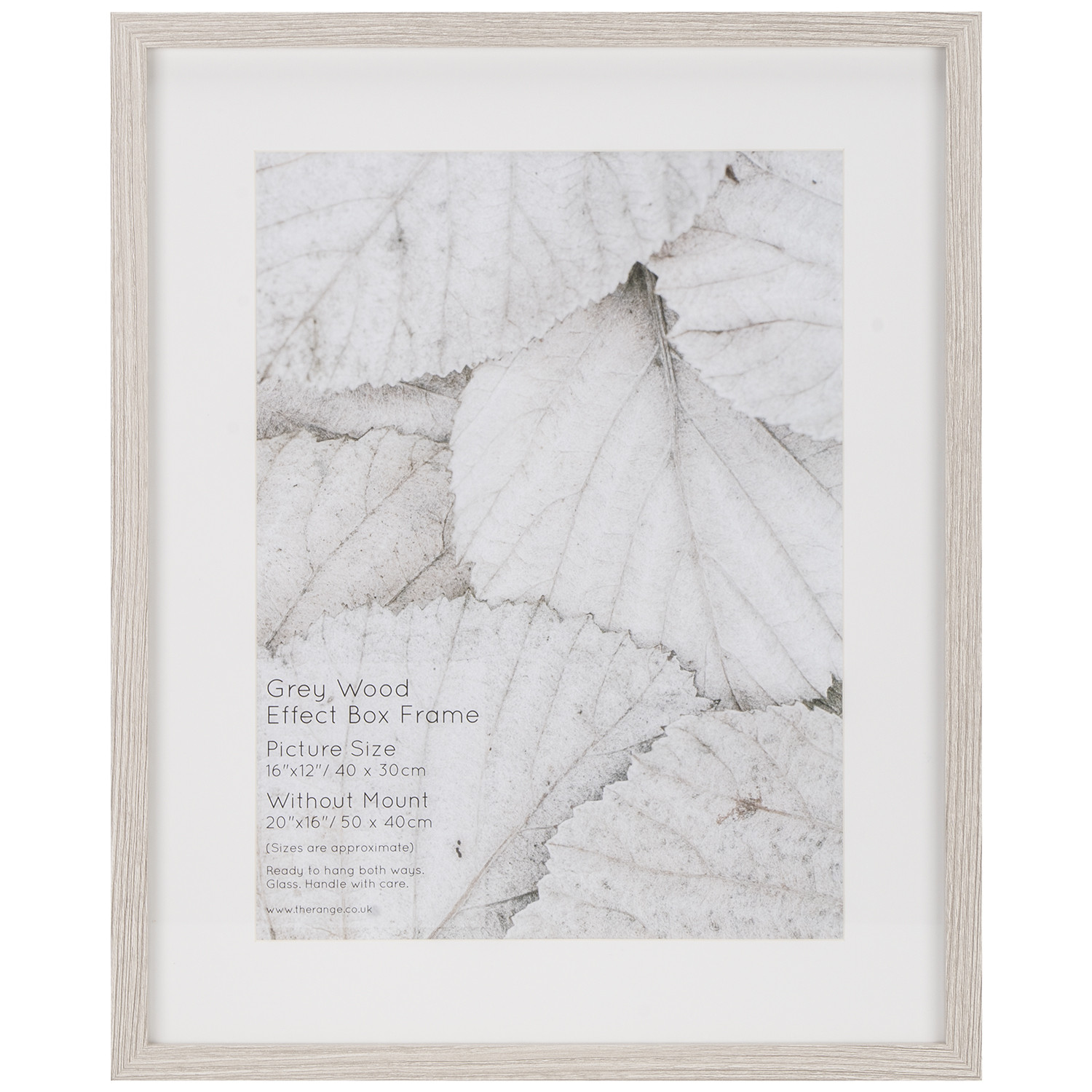 Grey Wood Effect Box Photo Frame 16 x 12 inch