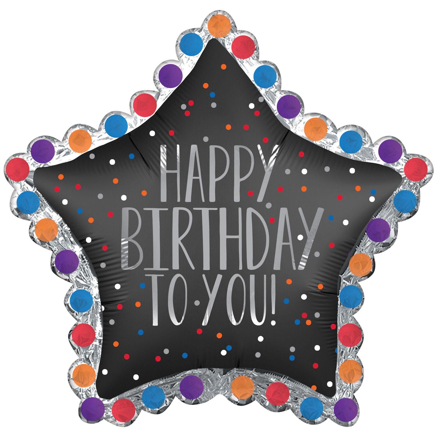 Happy Birthday Satin Star Balloon