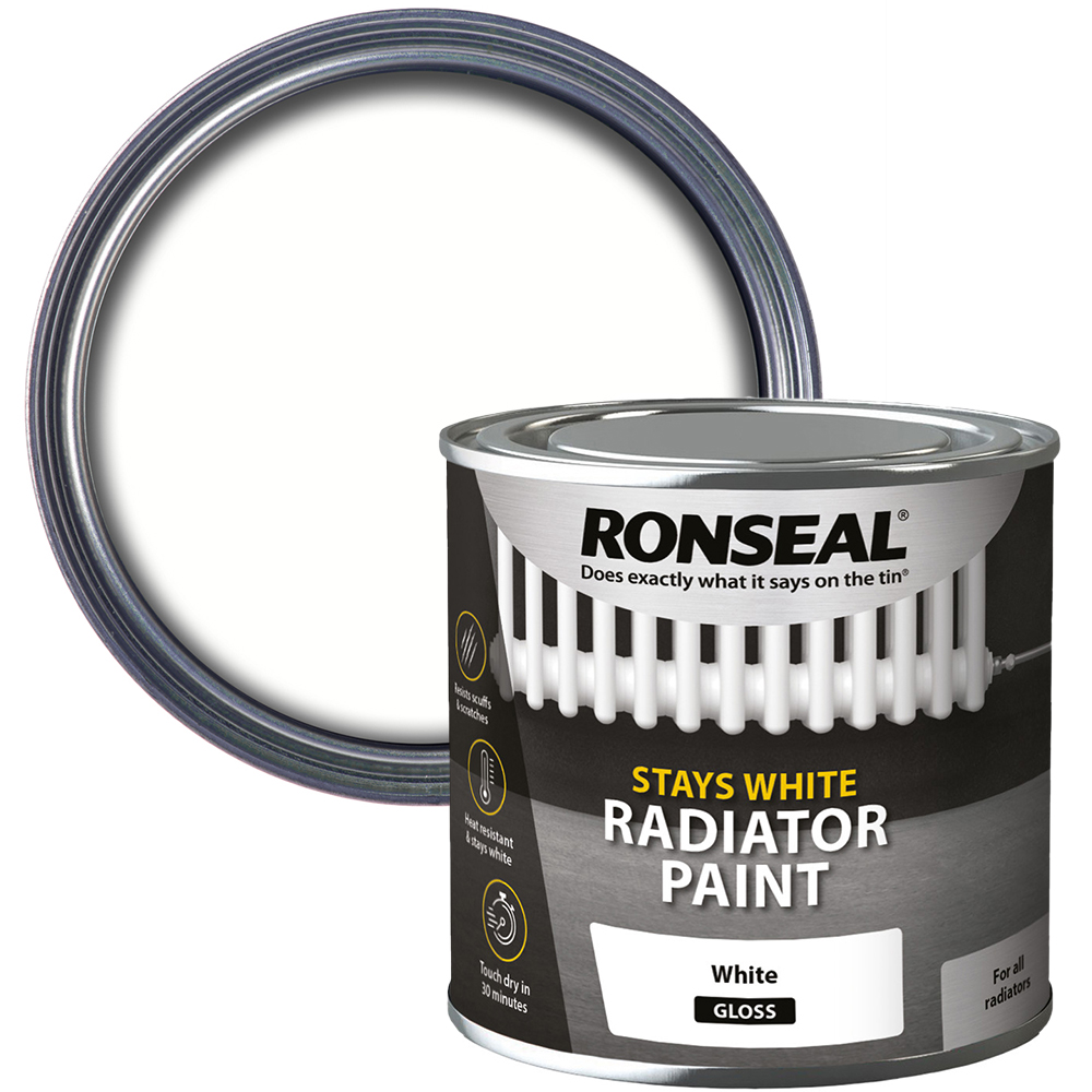 Ronseal One Coat White Satin Radiator Paint 250ml