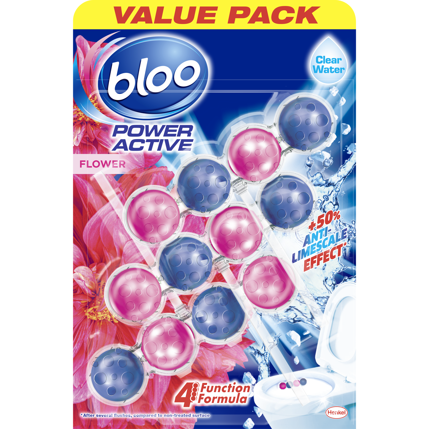 Pack of 3 Bloo Power Active Rim Block Flower