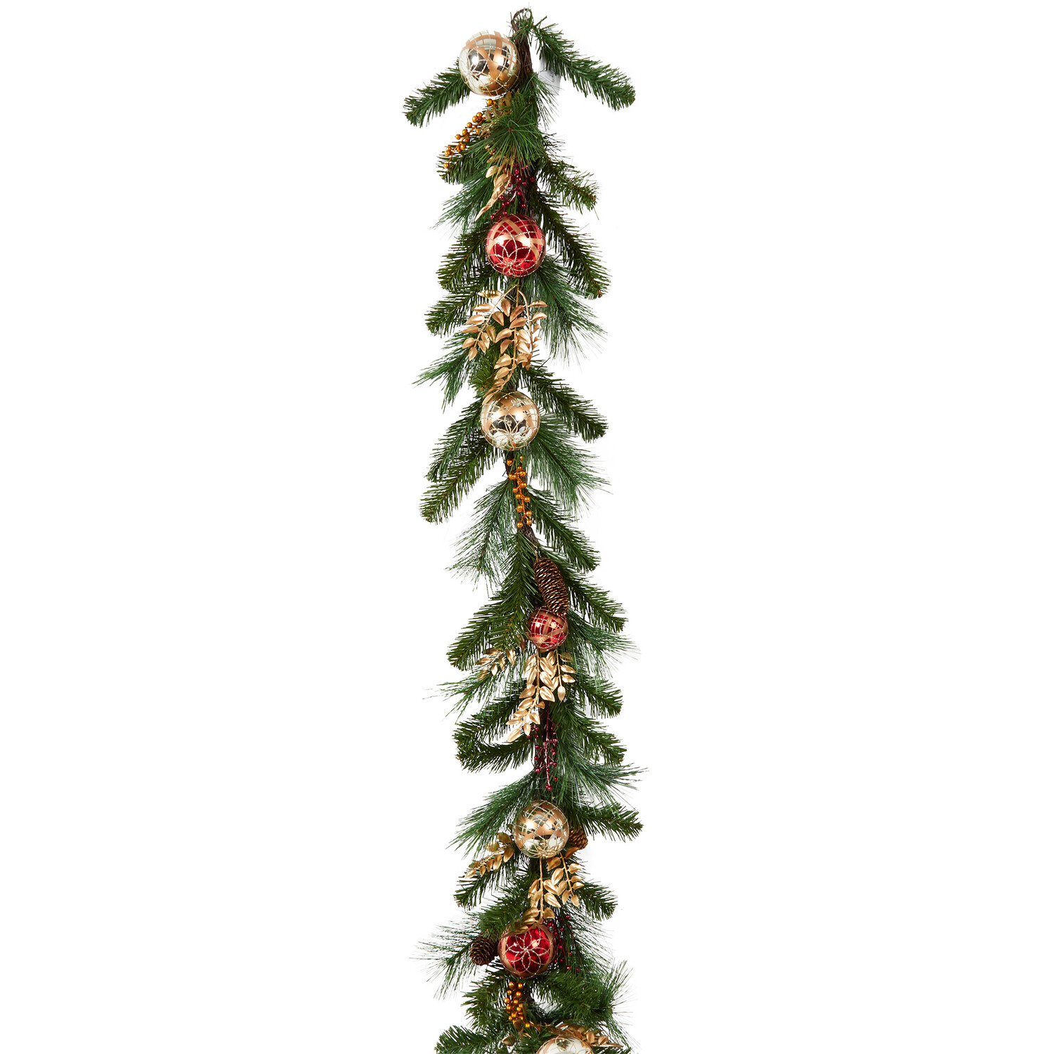 Traditional Red and Gold Bauble Garland - Red and Gold