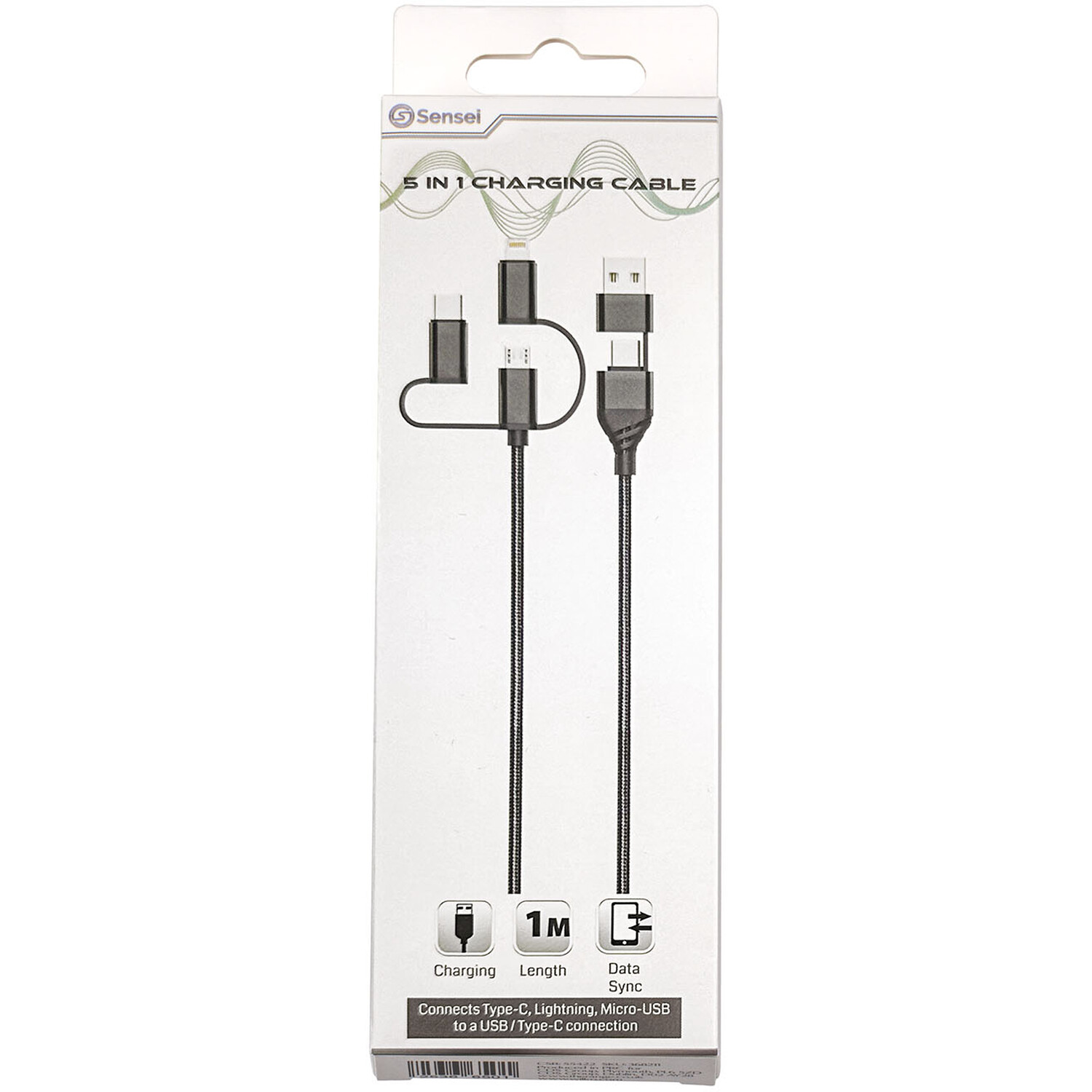 5 in 1 Charging Cable - Black