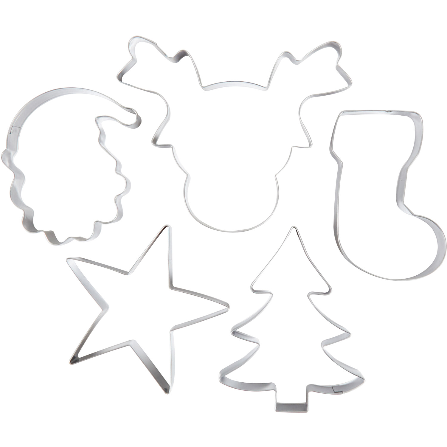 Set of 5 Christmas Cookie Cutters