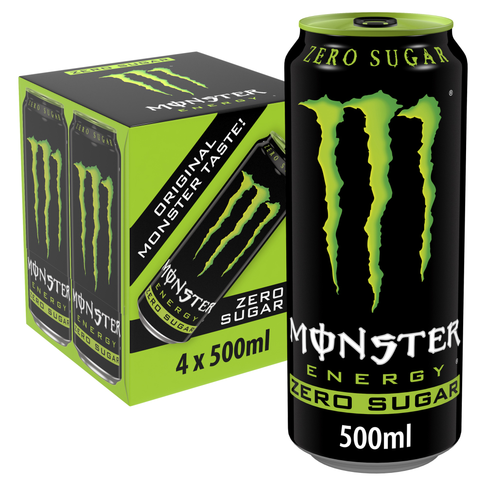 Monster Zero Sugar Energy Drink 500ml 4 Pack