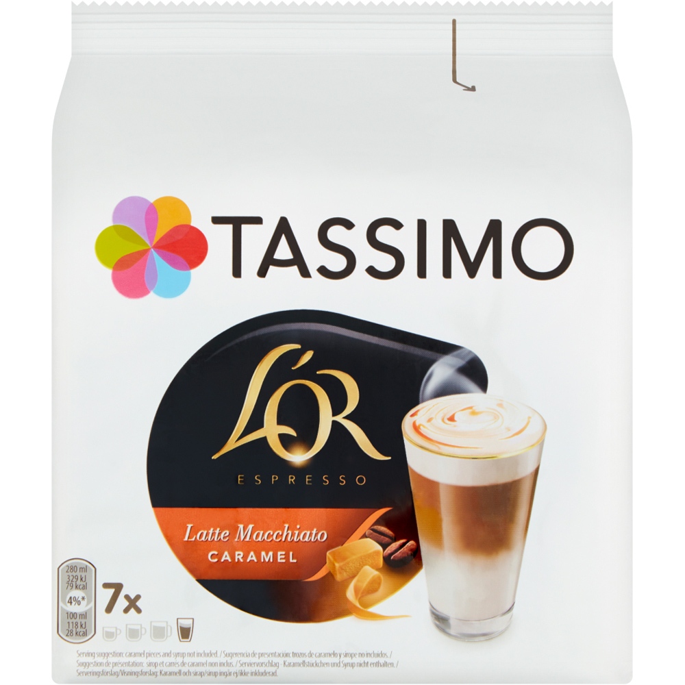 Tassimo L'OR Caramel Latte Macchiato Coffee Pods 7 Pack
