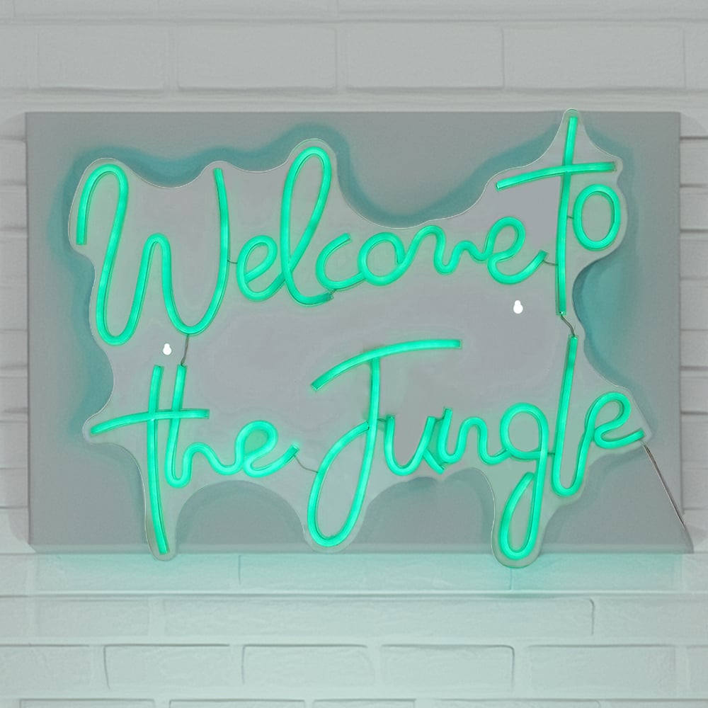 Welcome to the Jungle Neon Sign - White