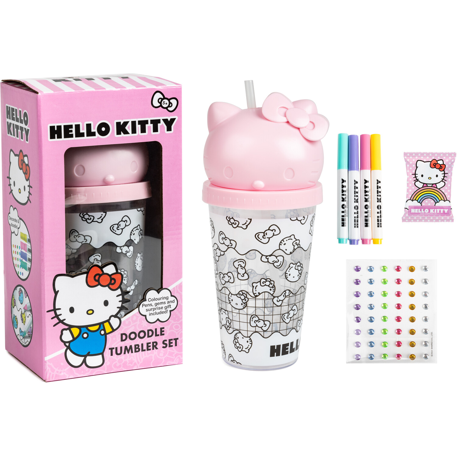 Hello Kitty Doodle Tumbler Set - Pink