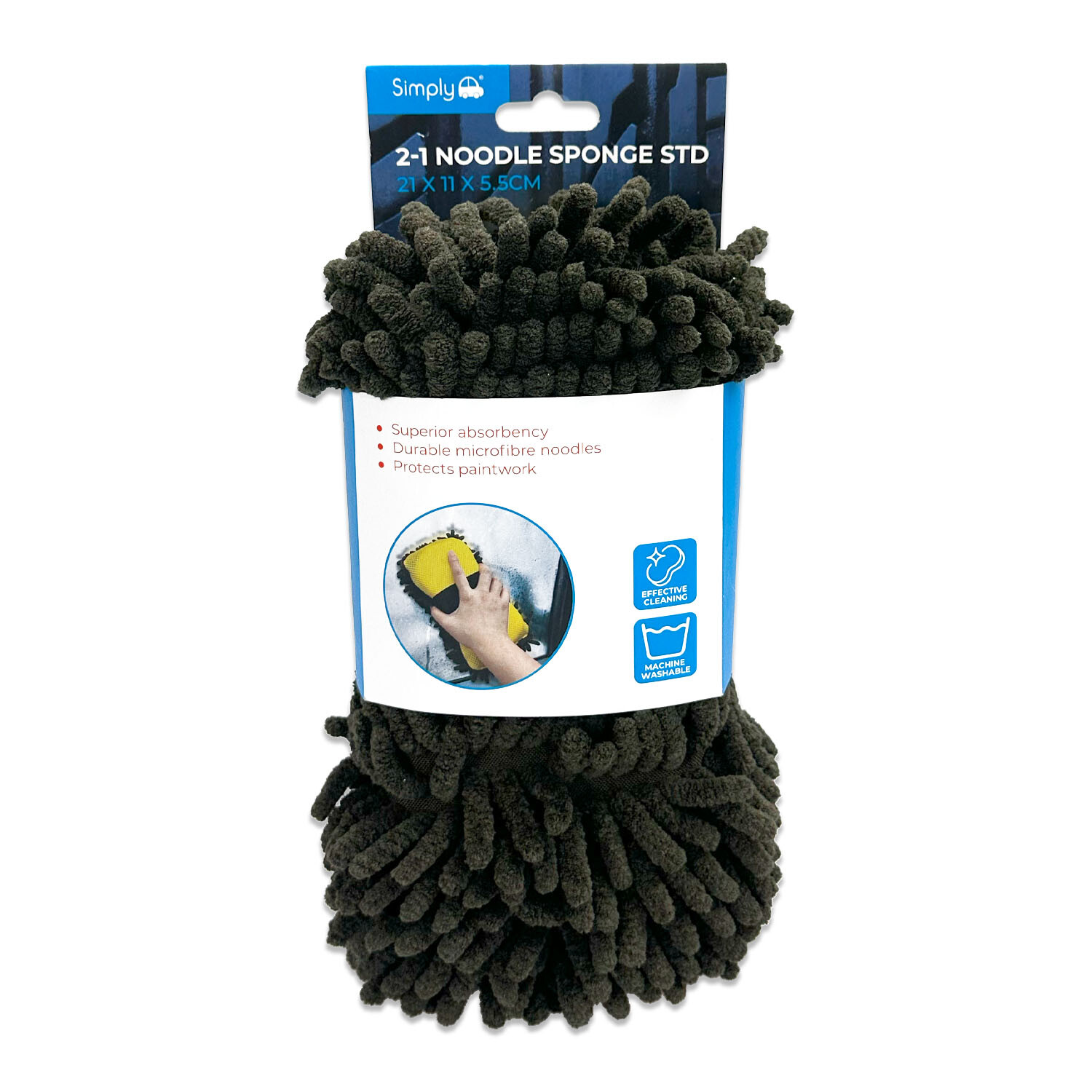 Simply Auto 2 in 1 Noodle Sponge - Black