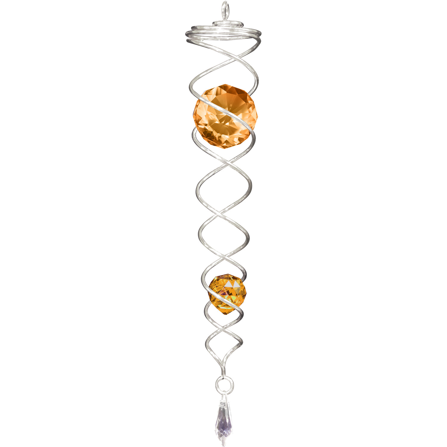Shiny Crystal Tail Wind Spinner - Silver and Gold