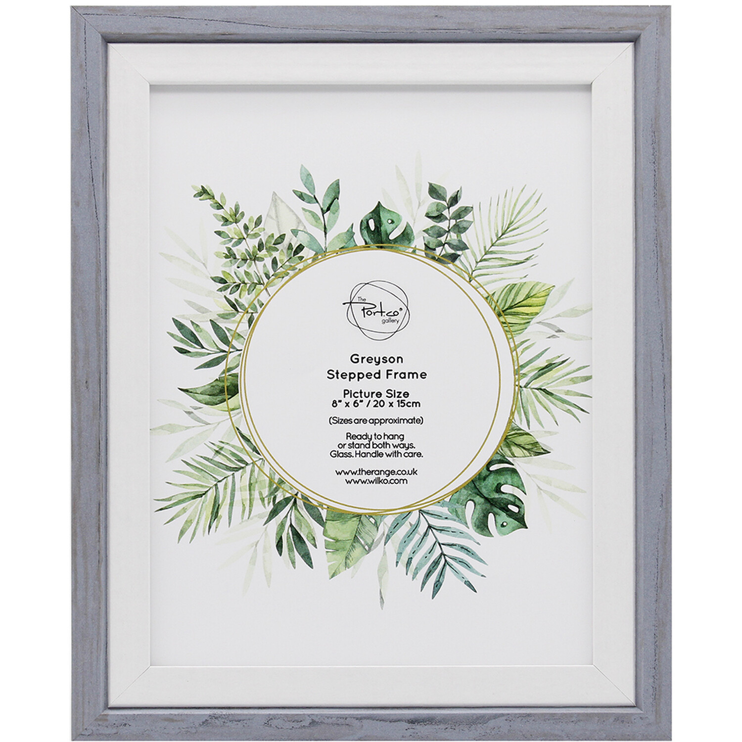 Greyson Stepped Frame Grey 6 x 8 inch