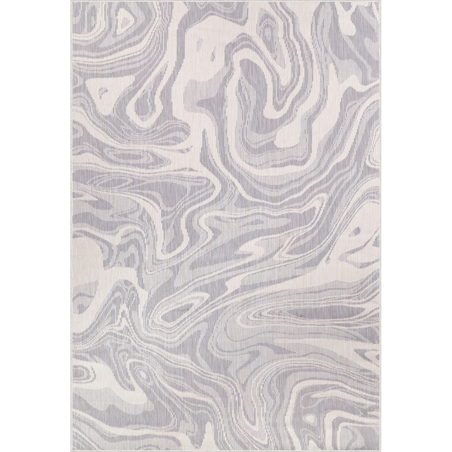 Liquid Marble Effect Rug - Grey / 160cm