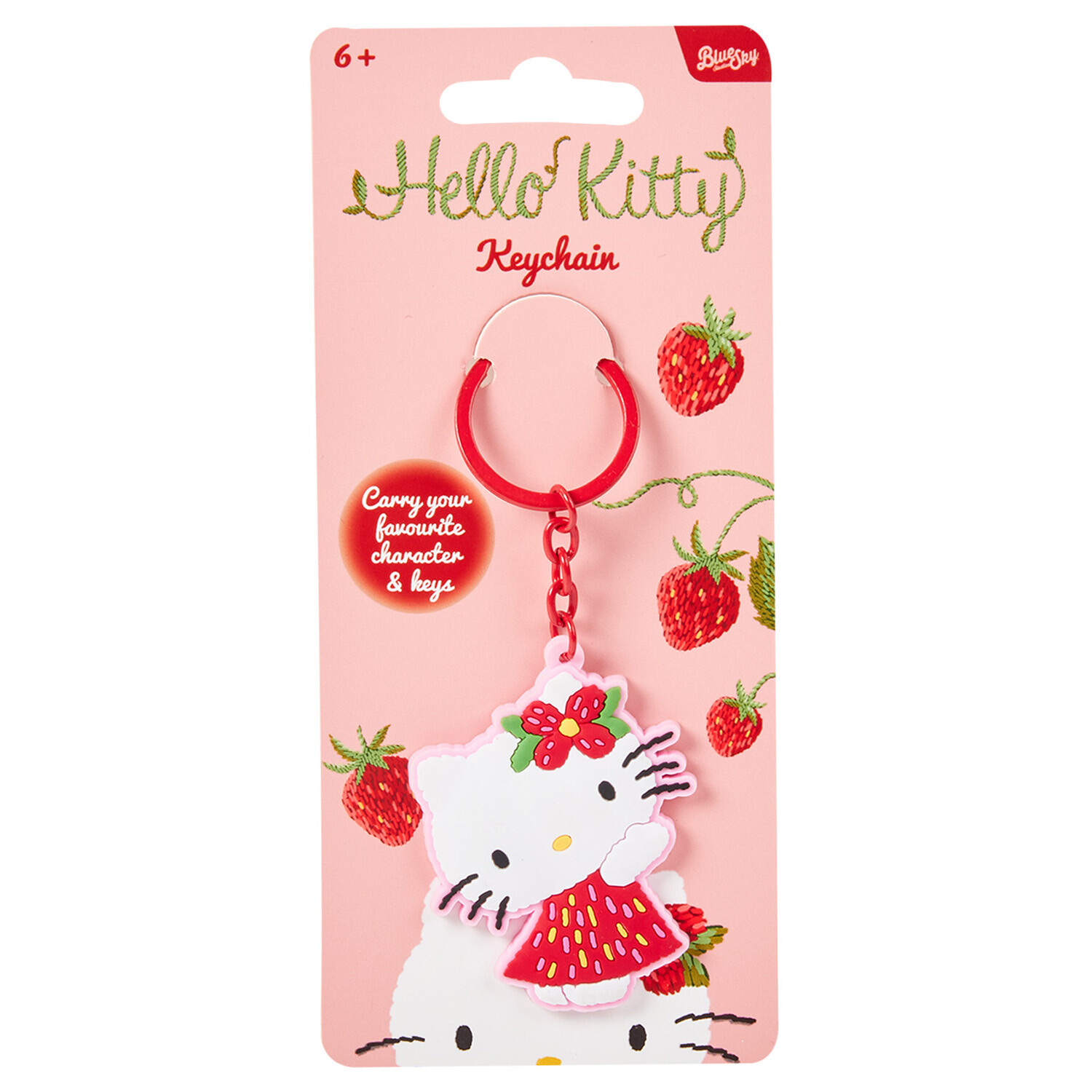 Strawberry Hello Kitty 2D Keyring - Red and White