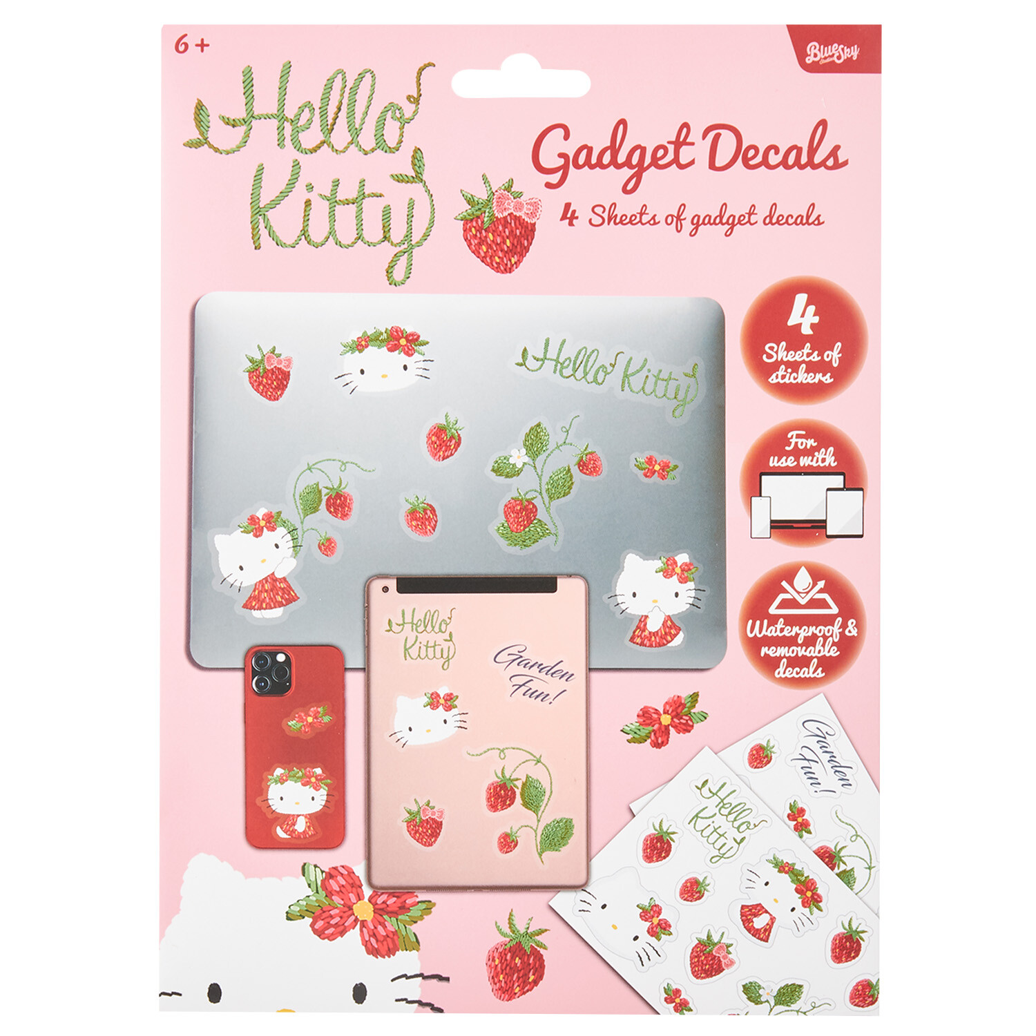 Strawberry Hello Kitty Sticker Sheets - Red and White