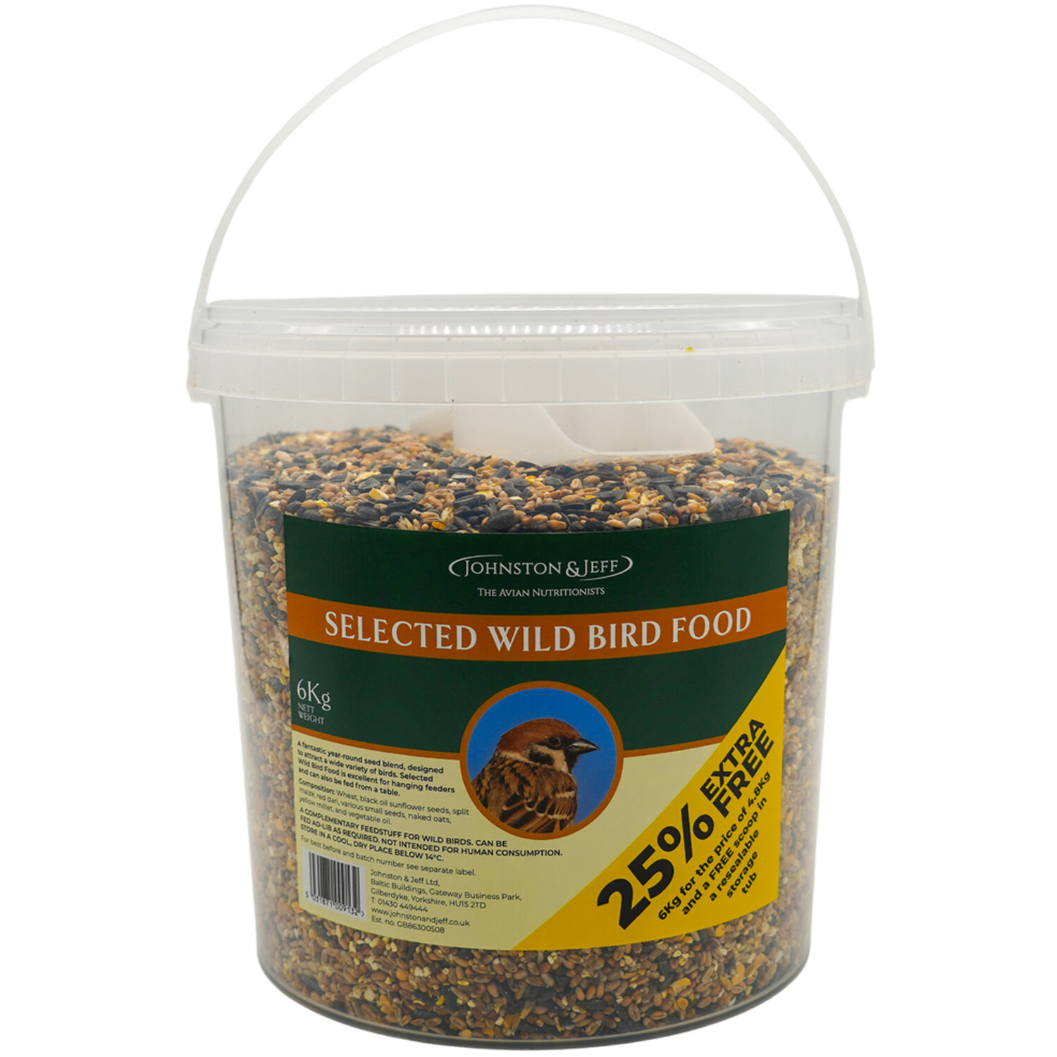 Johnston and Jeff Selected Wild Bird Food Tub - Multicolour