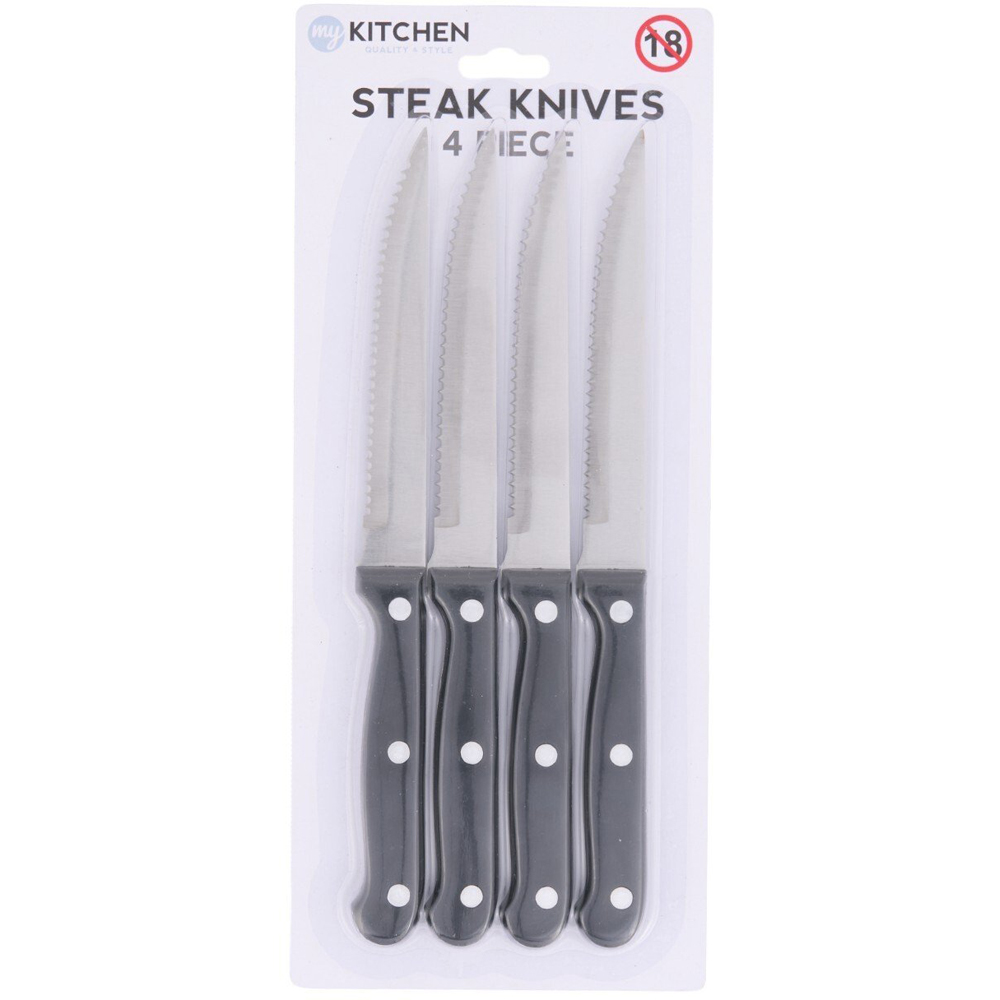 4 Piece Steak Knives Black