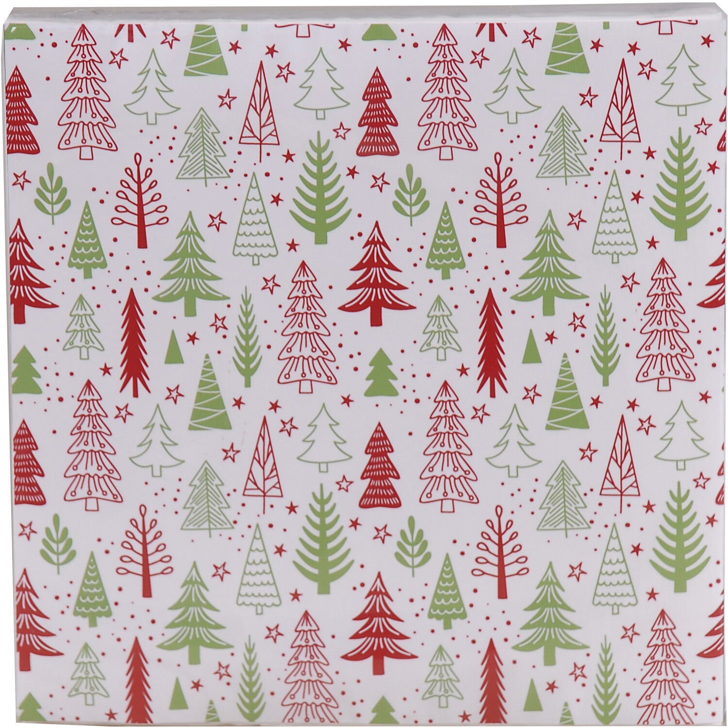 Set of 20 Festive Tree Napkins Multicolour