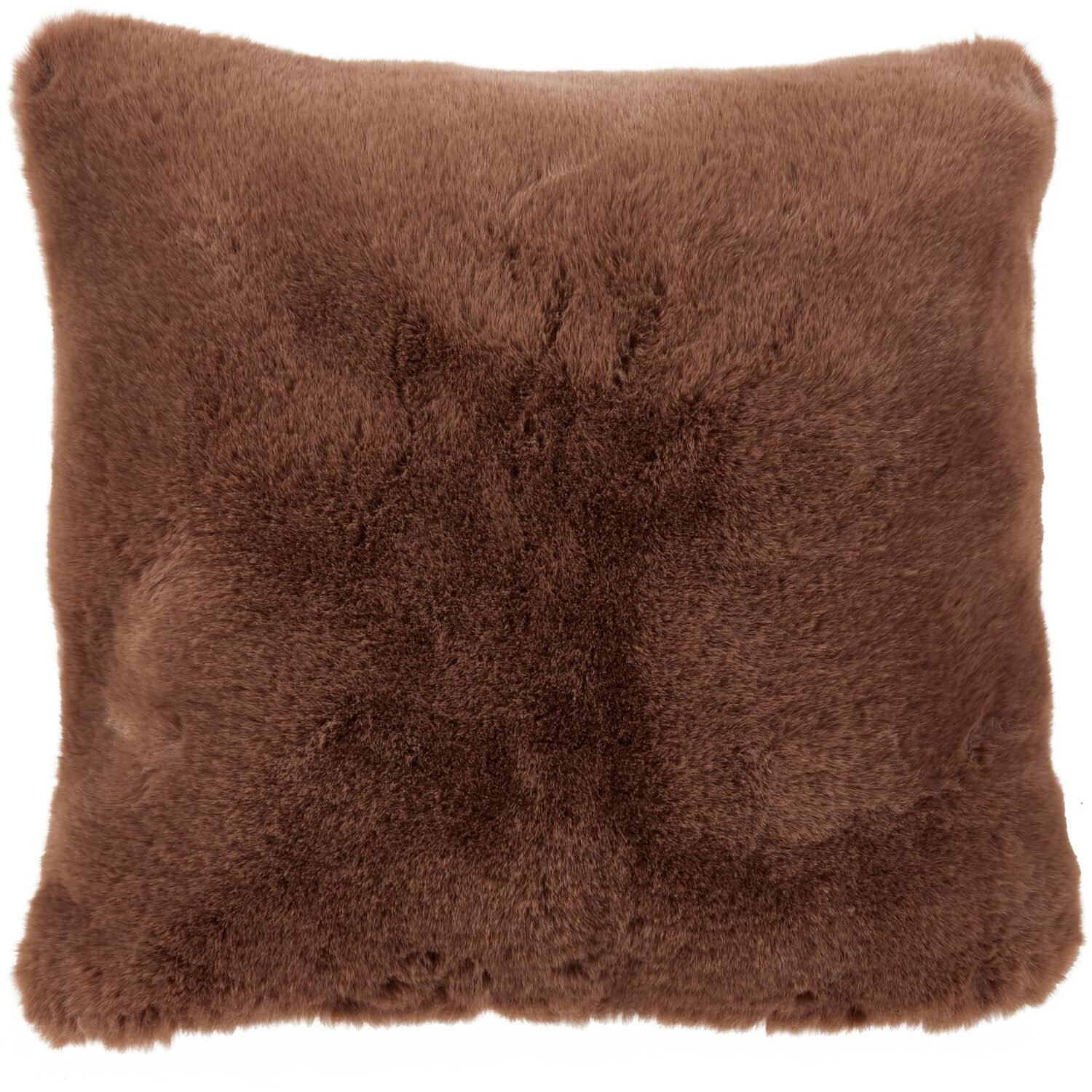 Rabbit Faux Fur Cushion Mocha 55cm