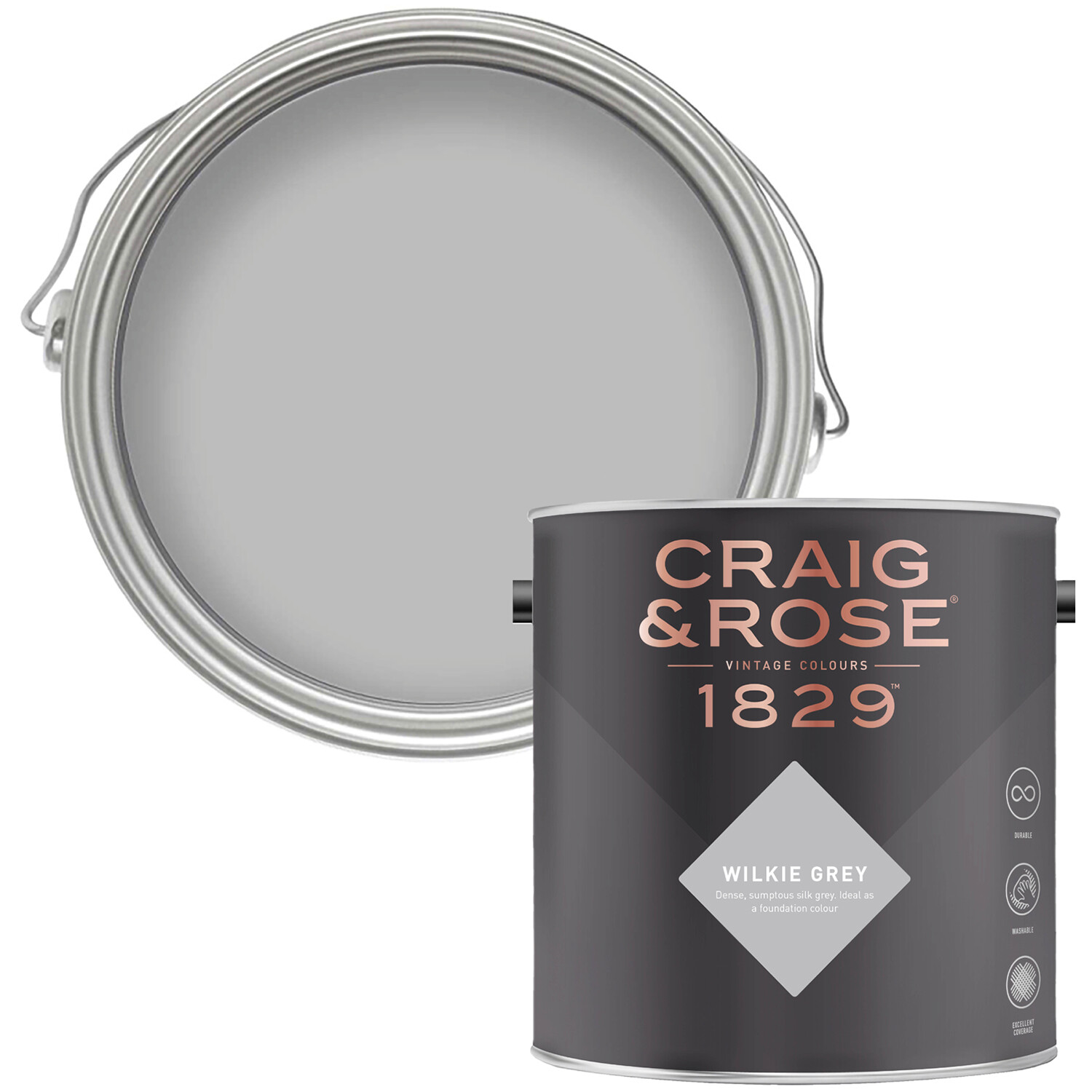 Craig and Rose Eggshell Paint - Wilkie Grey