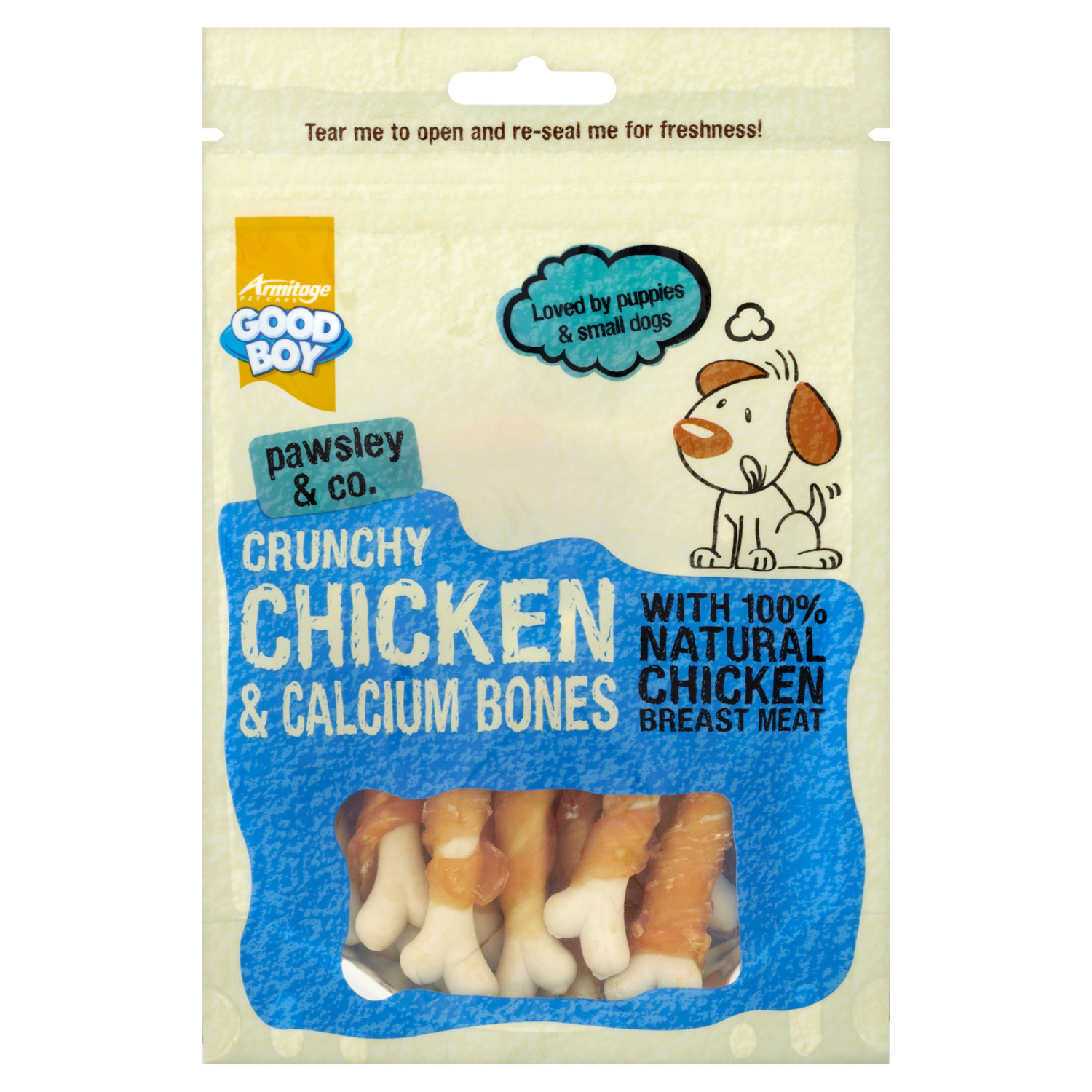 Good Boy Crunchy Chicken and Calcium Bones Dog Treats 100g