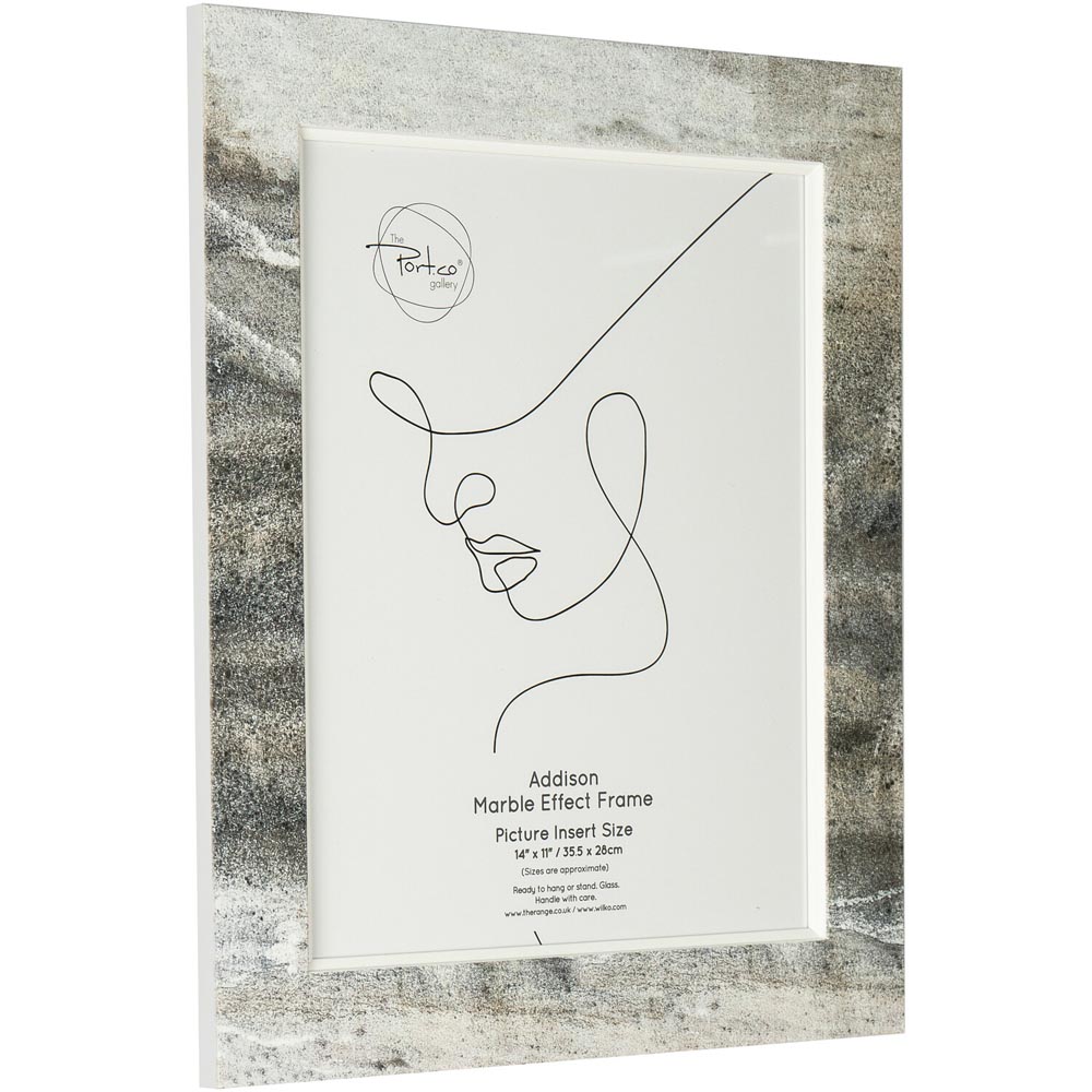 Addison Marble Effect Frame - Grey / 14 x 11in