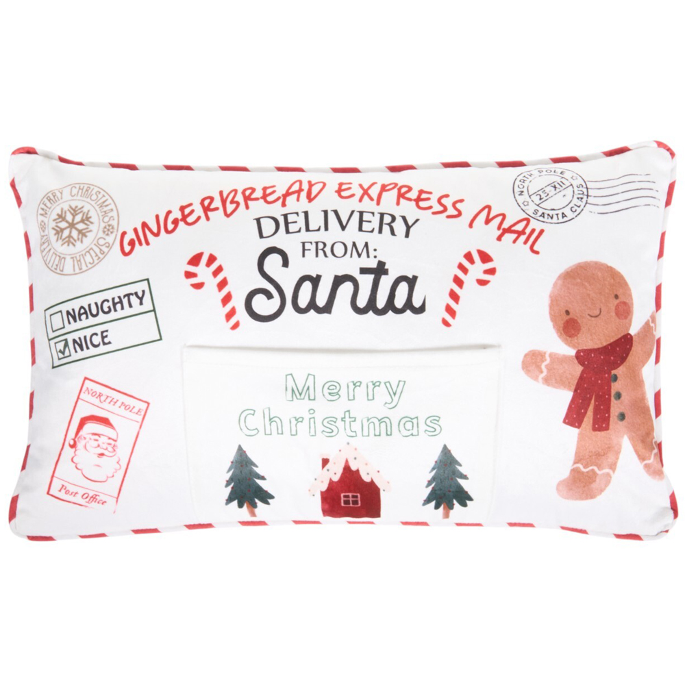 Letter to Santa Cushion - White and Red
