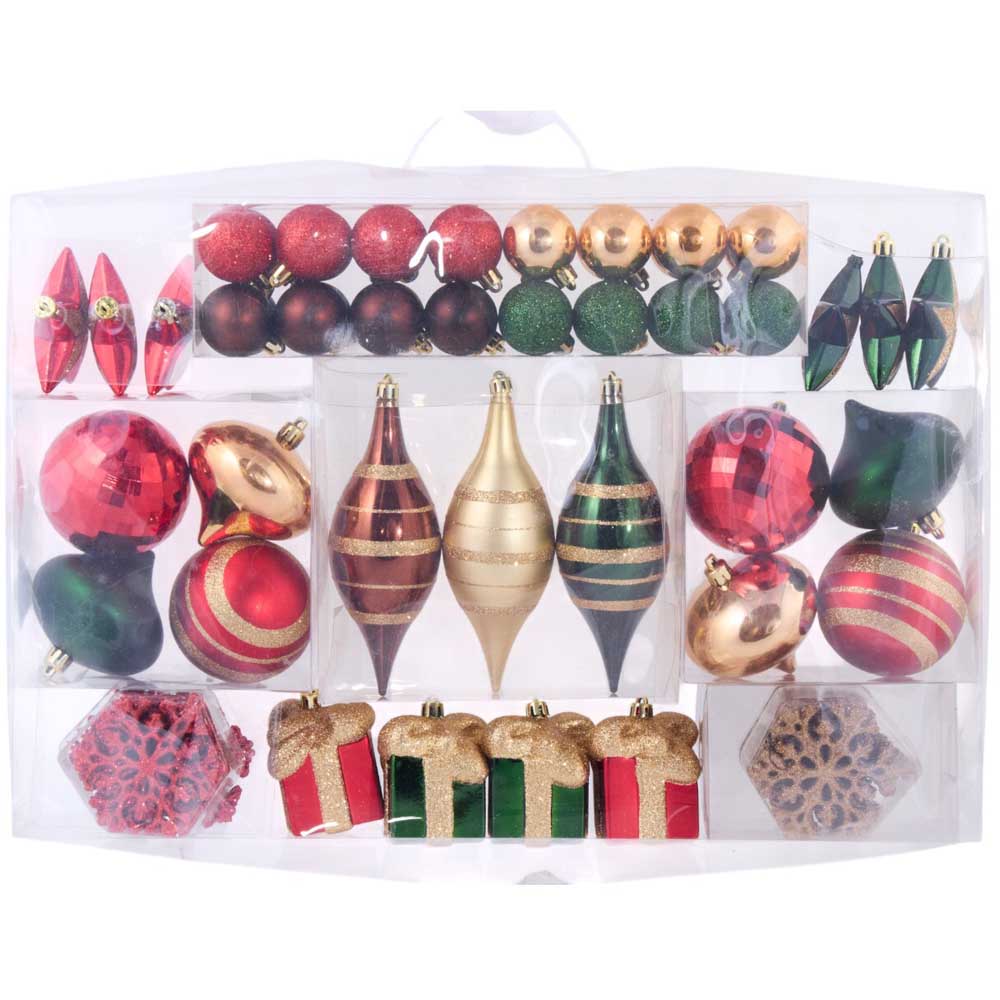Set of 70 Sleigh Bells Ring Baubles - Multicolour