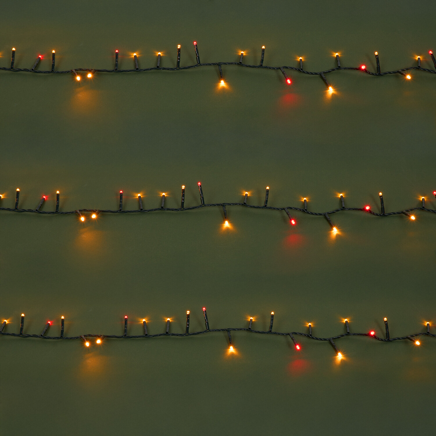 Compact LED Light Chain Red and Gold 1000