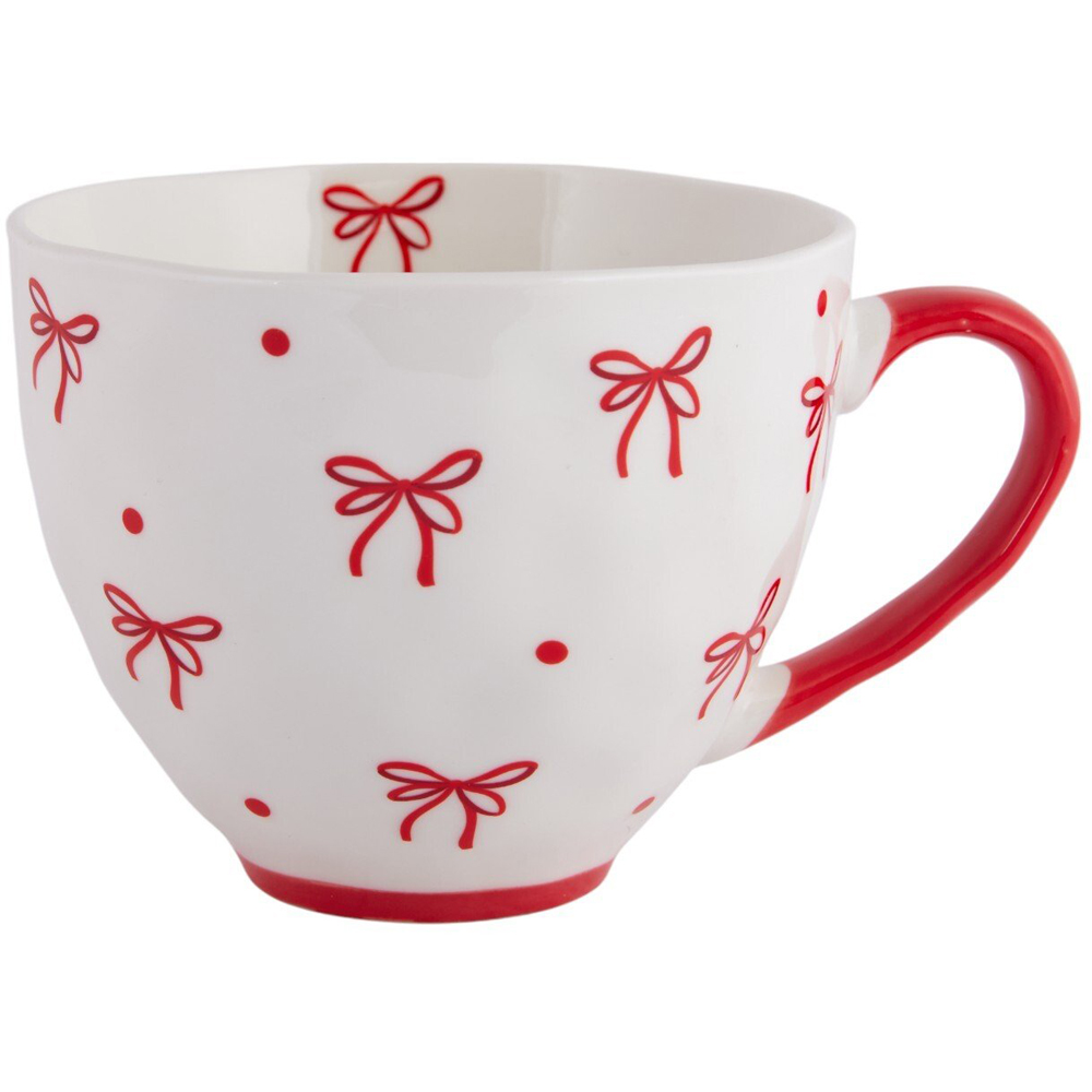 Bow Mug White and Red