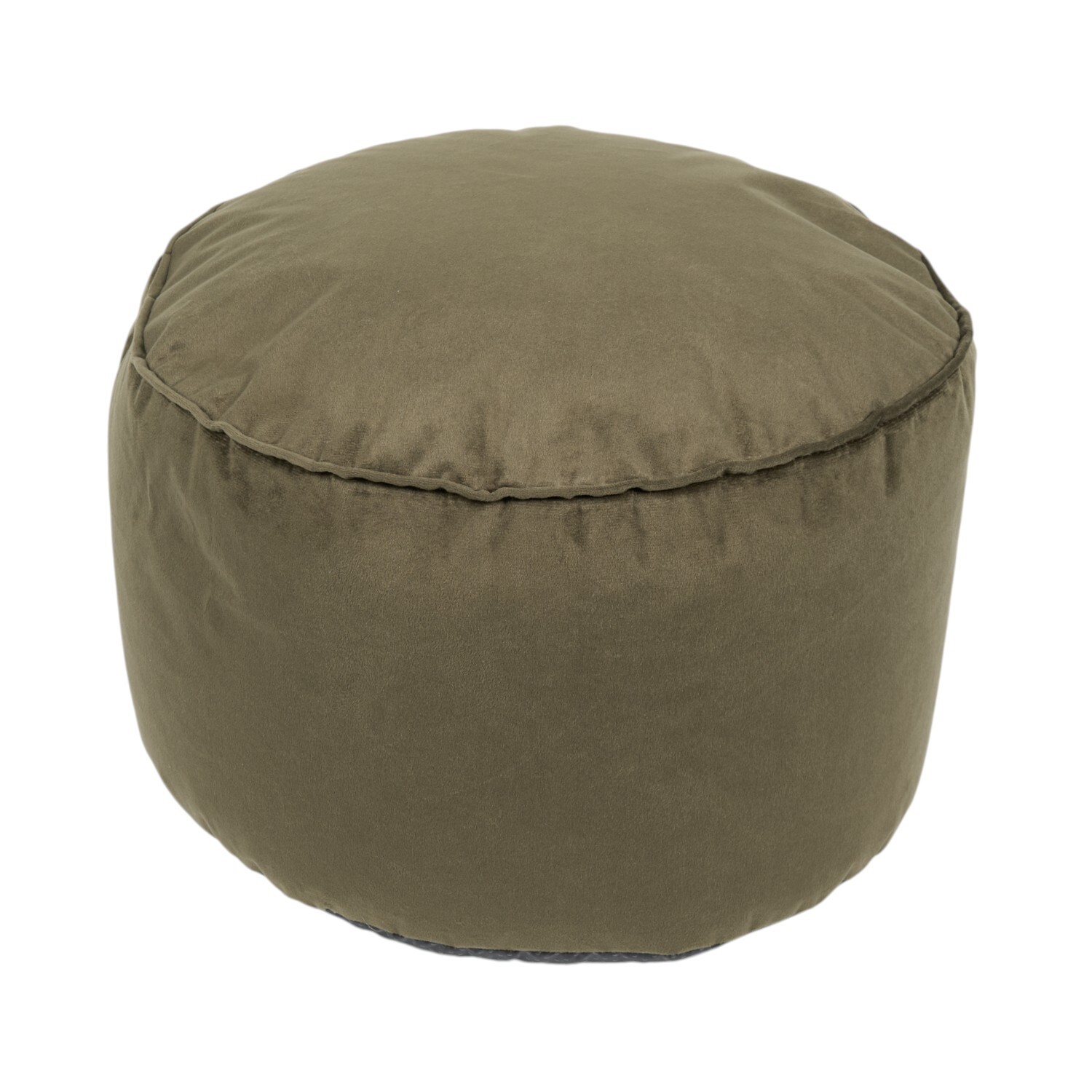 Plush Velvet Footstool Olive Green