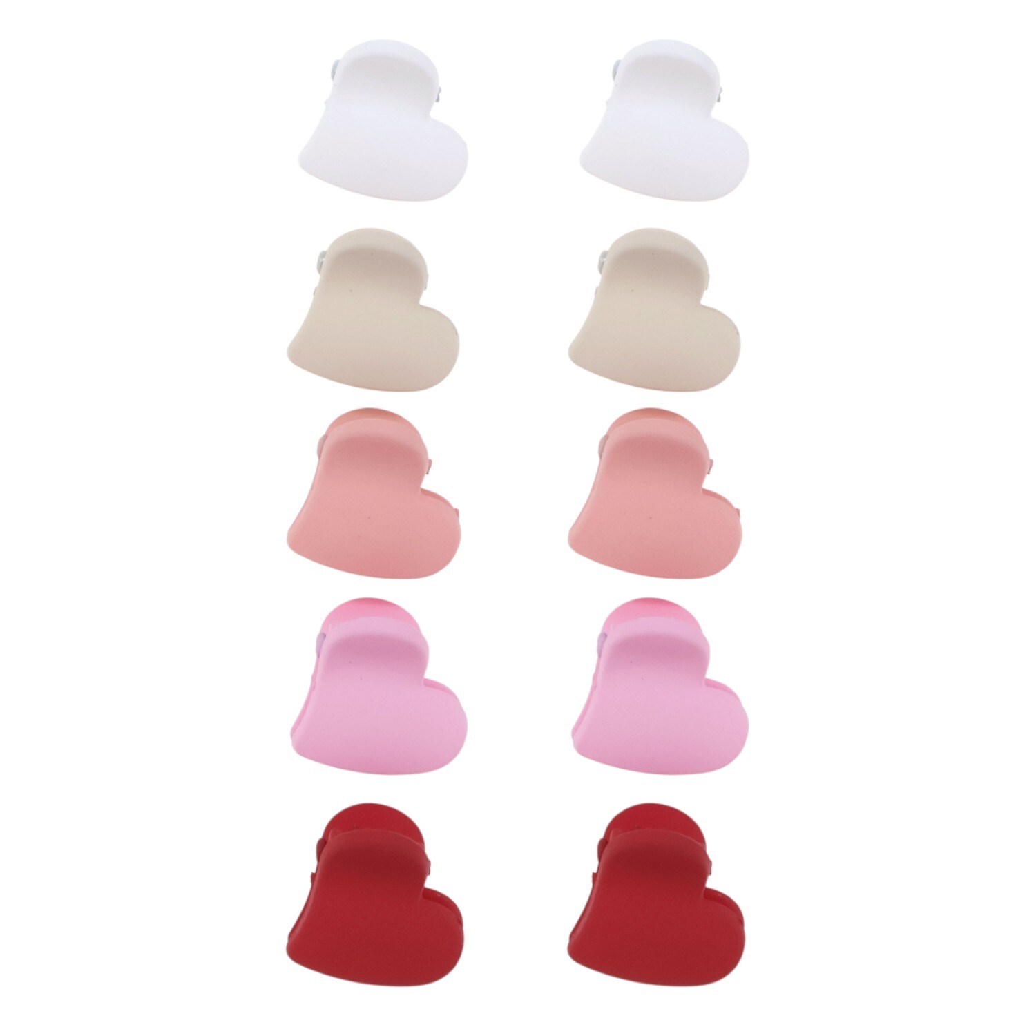 Pack of 10 Mini Heart Claw Clips