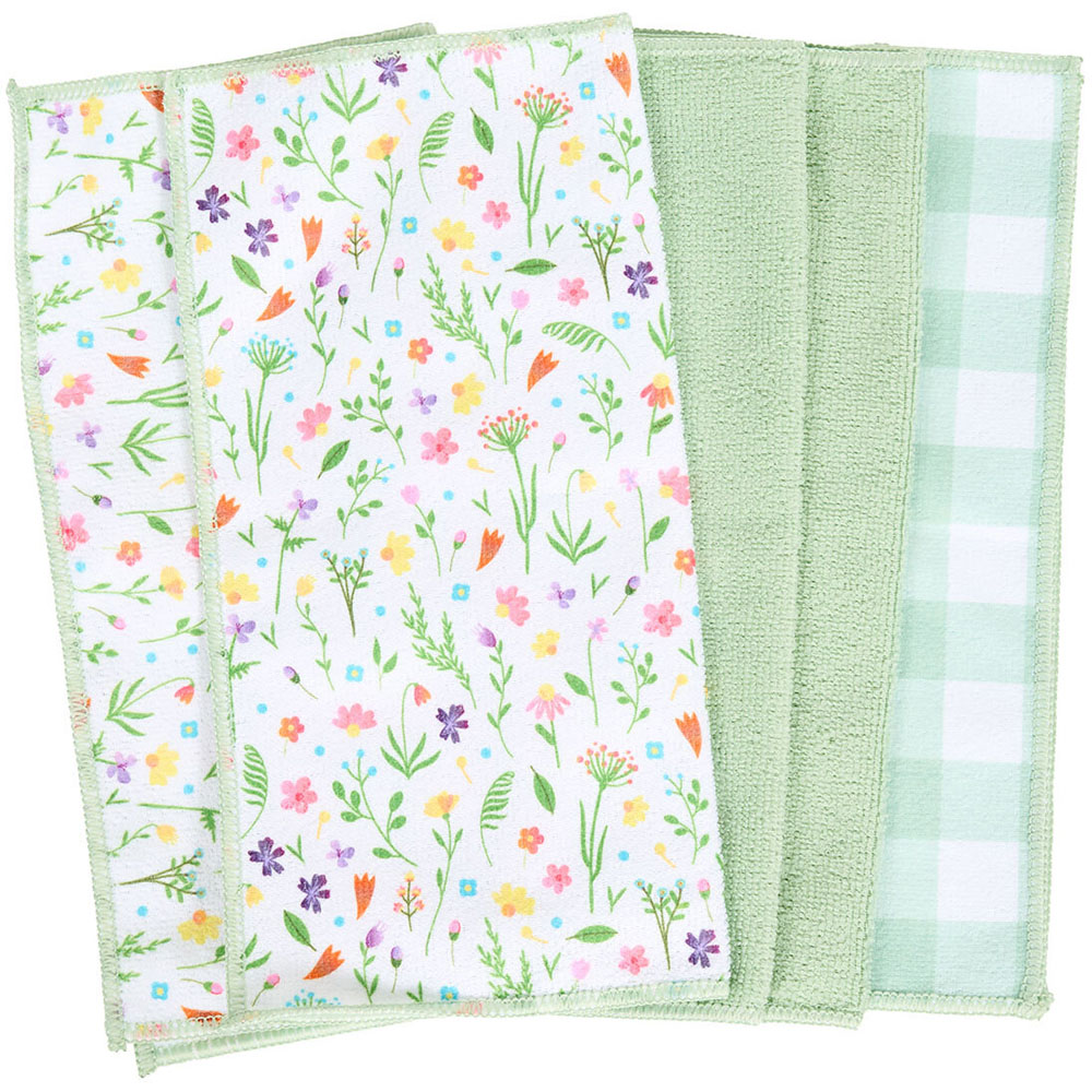 Pack of 5 Wildflower Microfibre Cloths