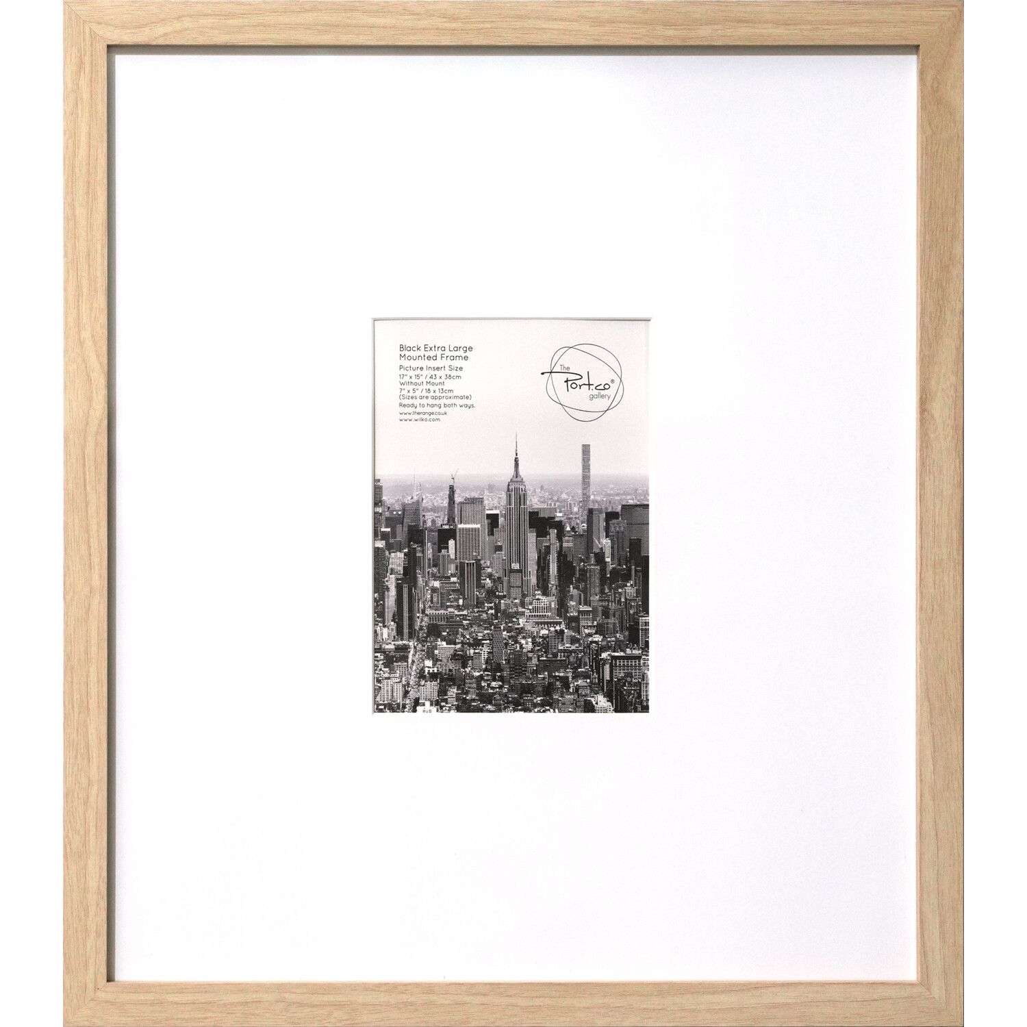 Wood Effect Wall Mounted Photo Frame Natural 7 x 5 inch