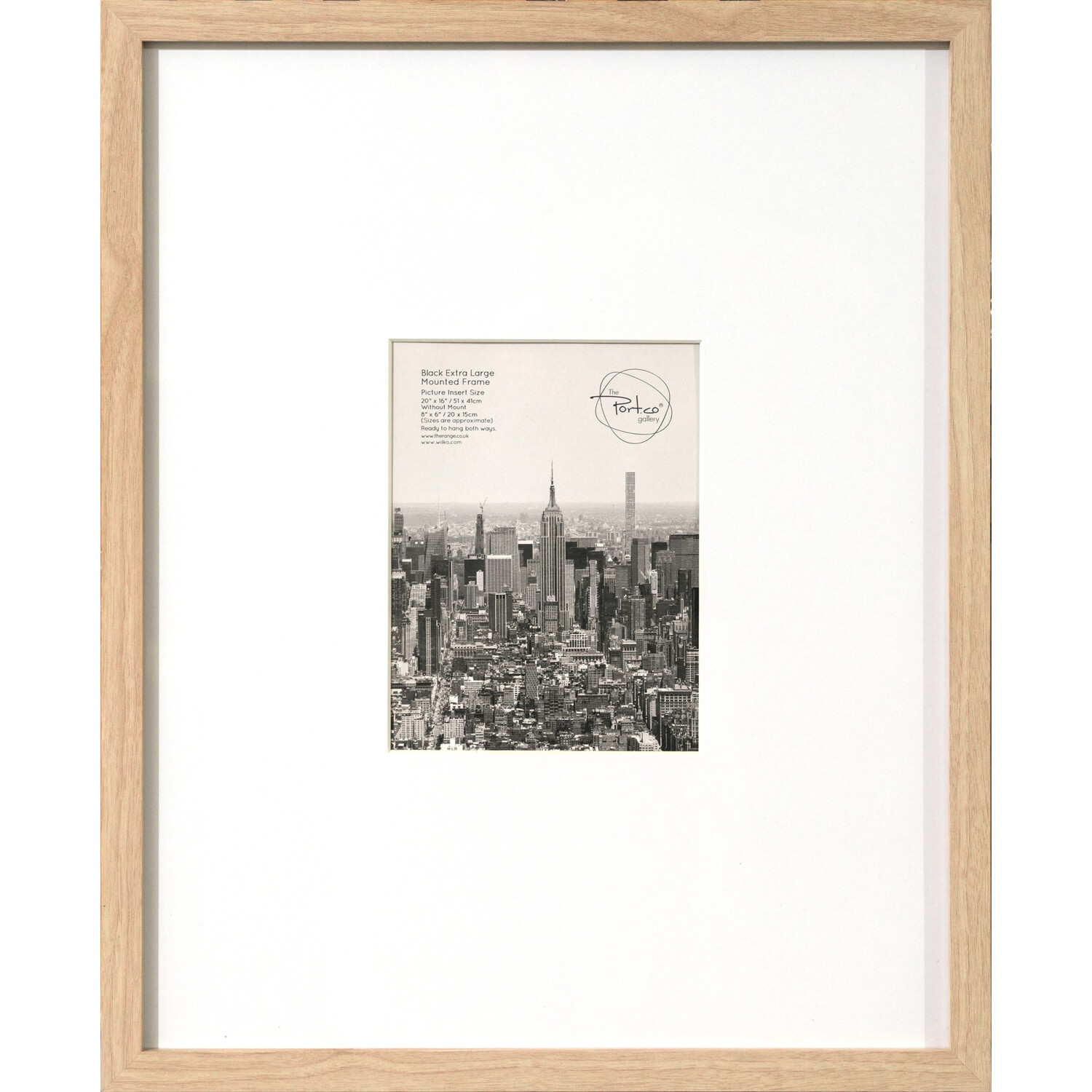 Wood Effect Wall Mounted Photo Frame Natural 8 x 6 inch