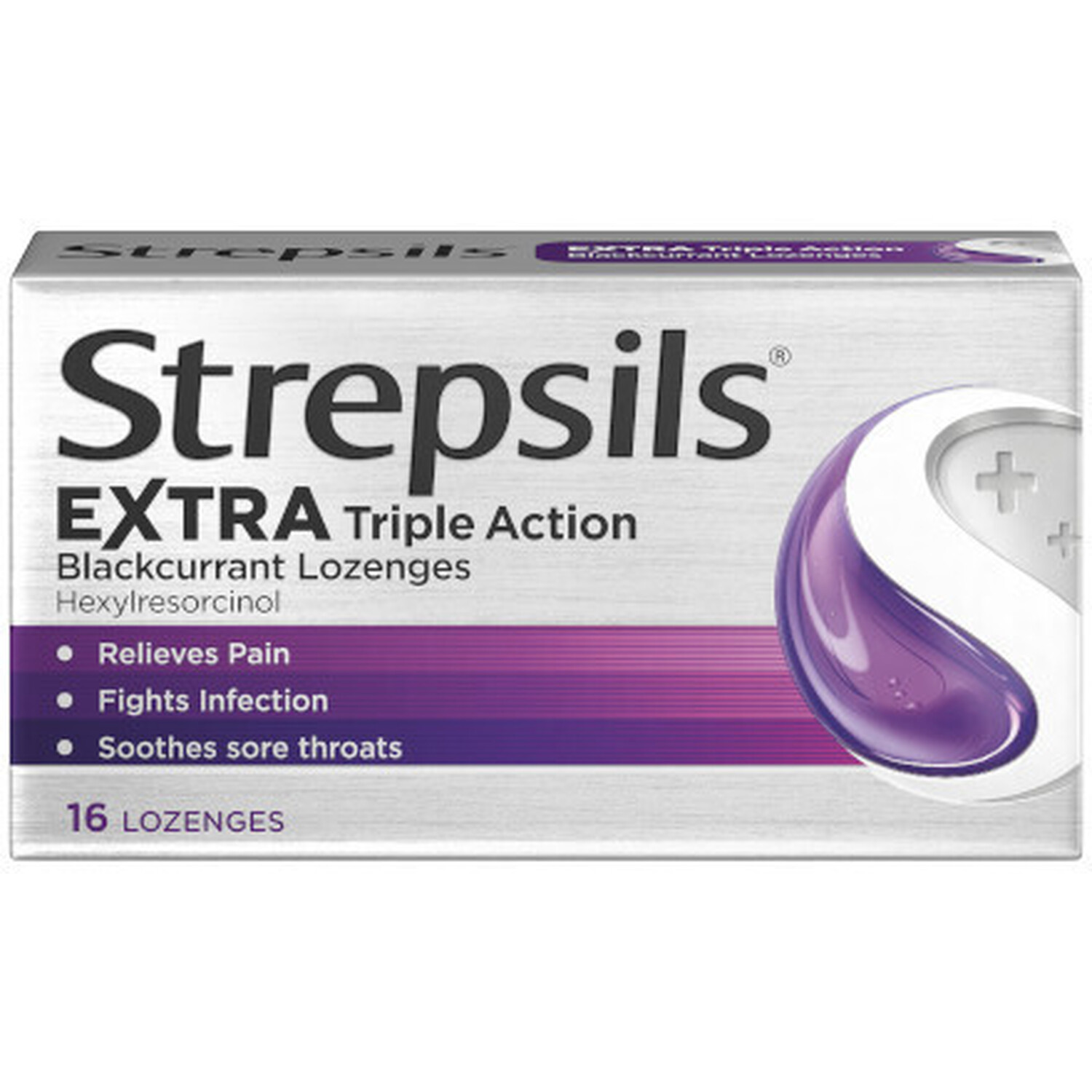 Pack of 16 Strepsils Extra Triple Action Lozenges