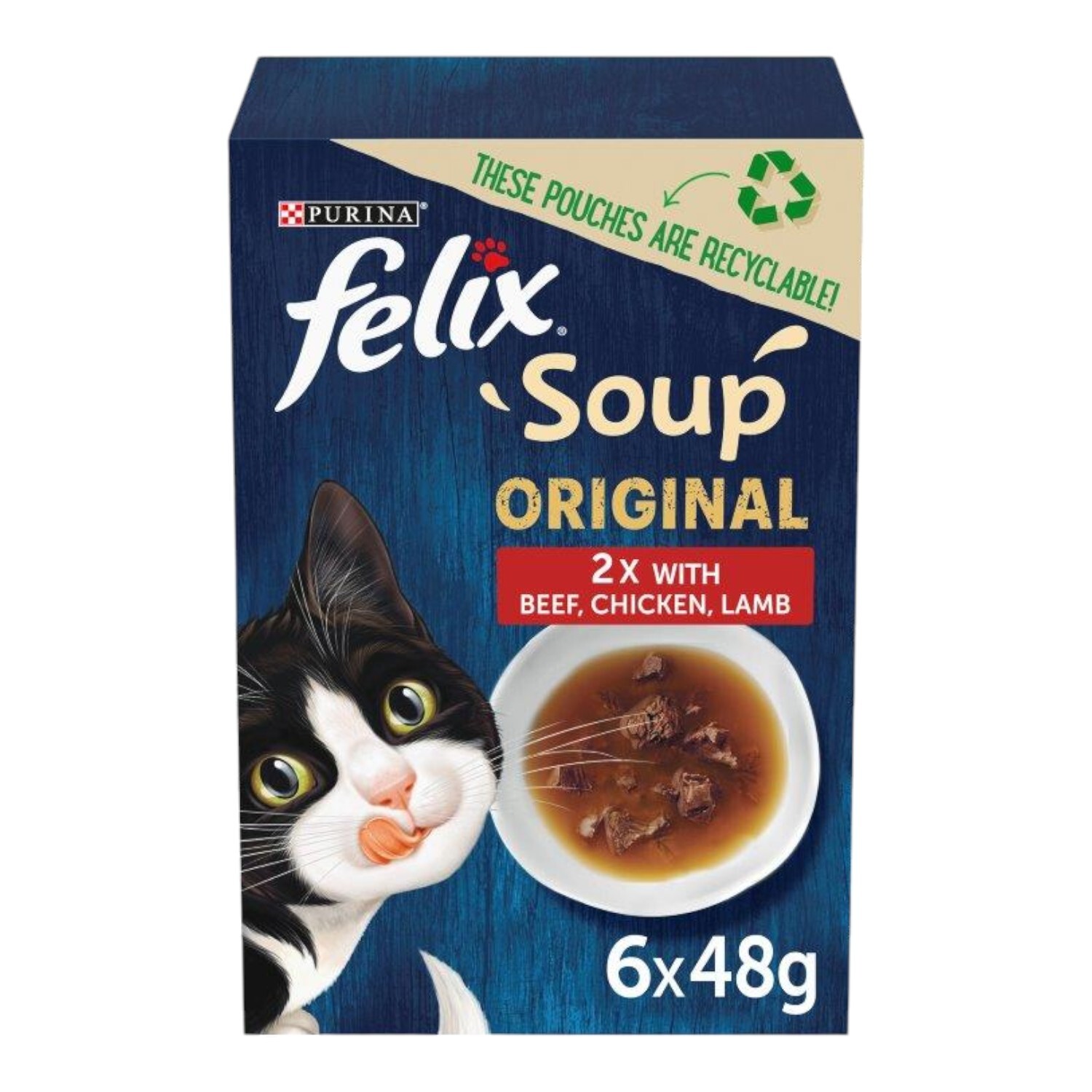 Felix Soup Wet Cat Food Beef, Chicken, and Lamb
