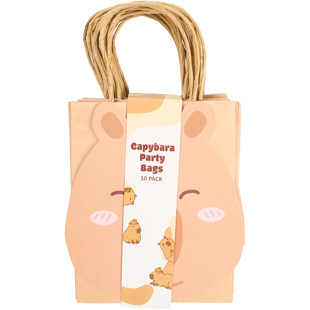 Pack of 10 Capybara Party Bags Brown