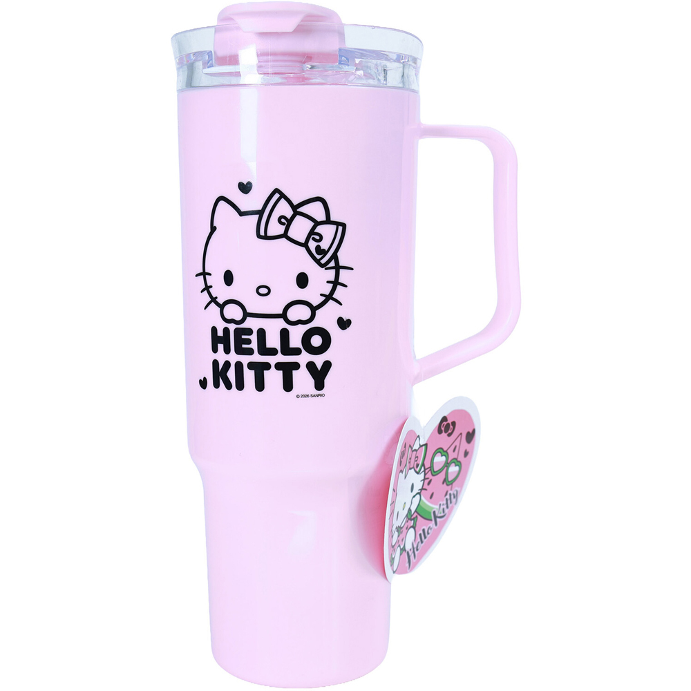 Hello Kitty Tumbler with Straw and Handle Pink