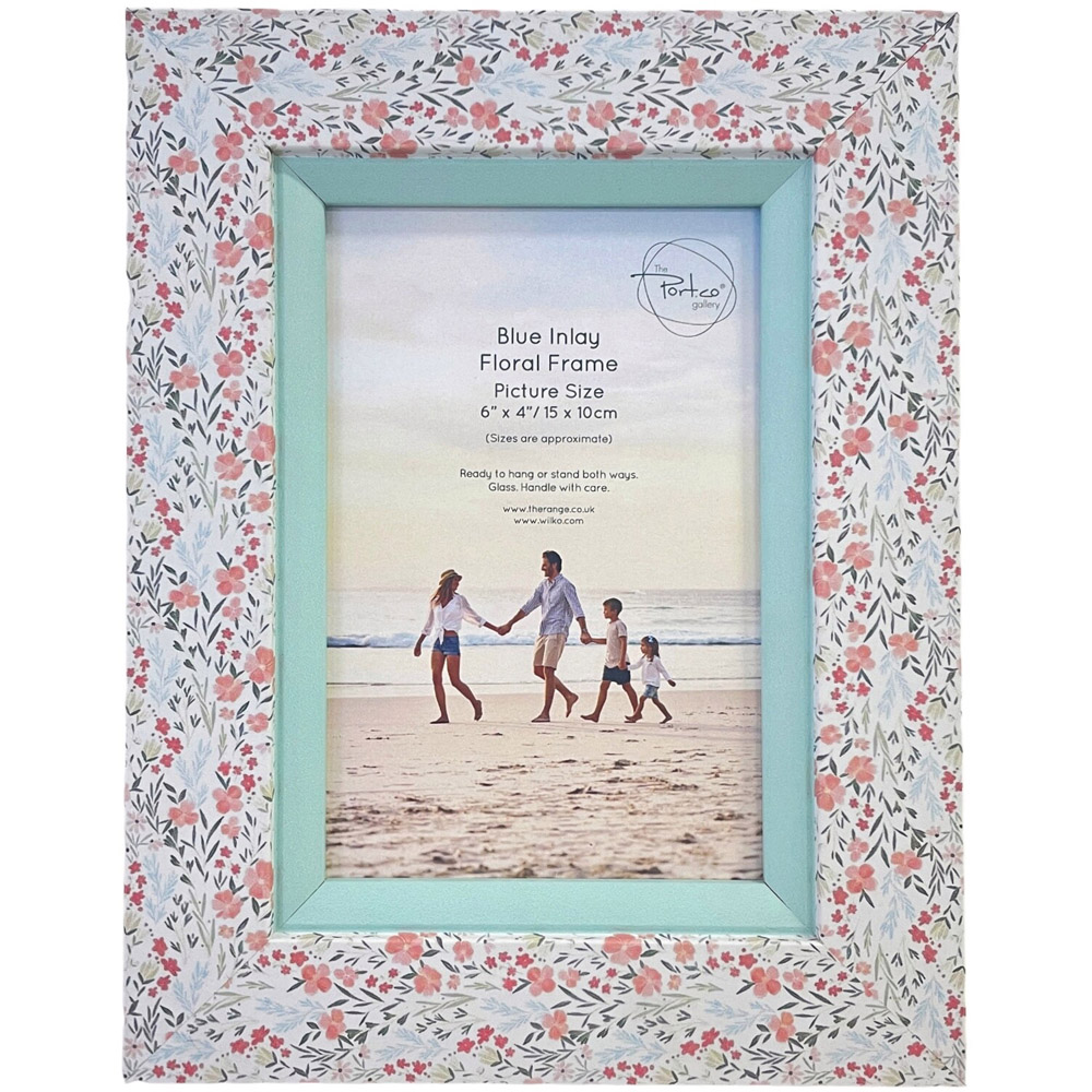 Inlay Floral Frame Blue 6 x 4 inch