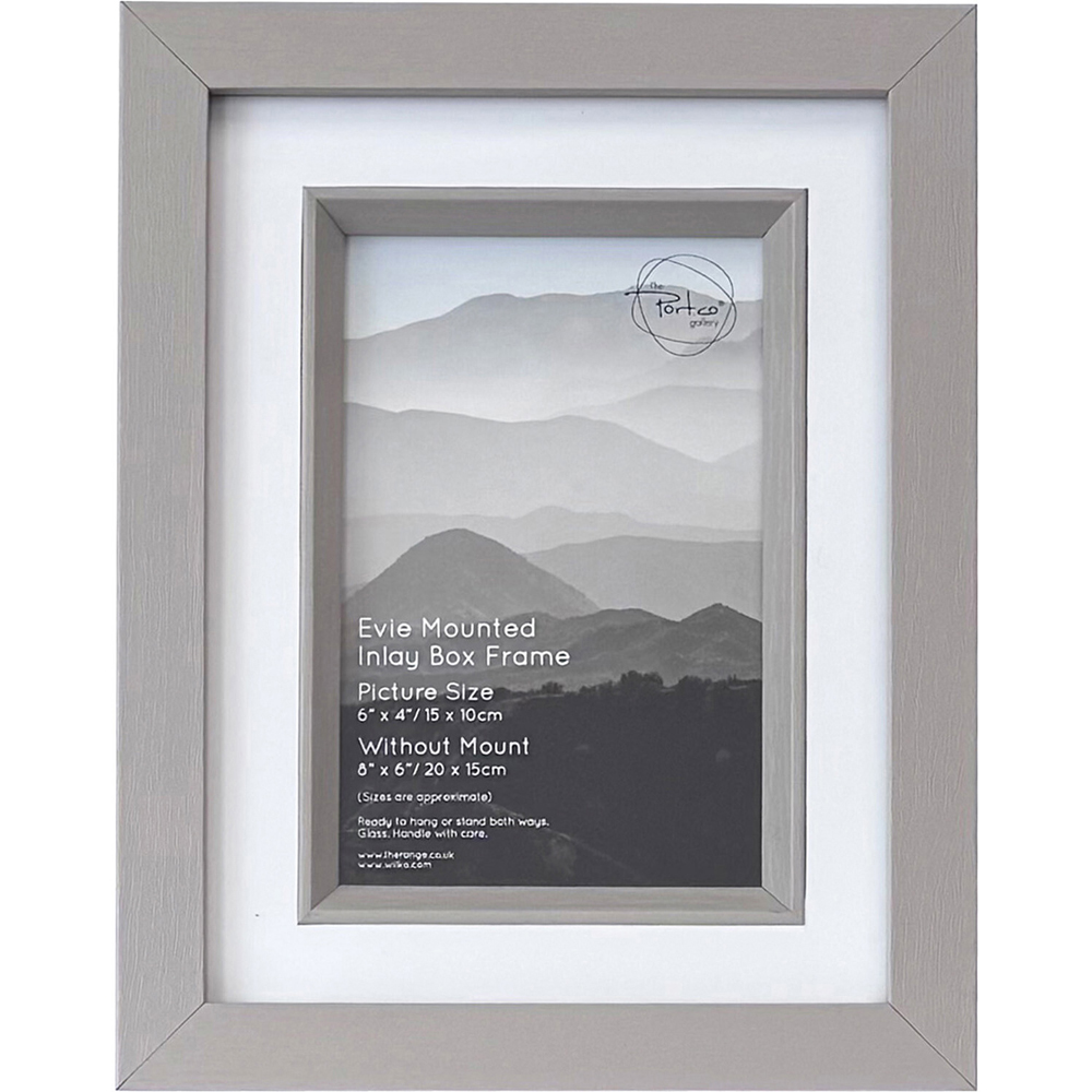 Evie Mounted Inlay Photo Frame Grey 6 x 4 inch