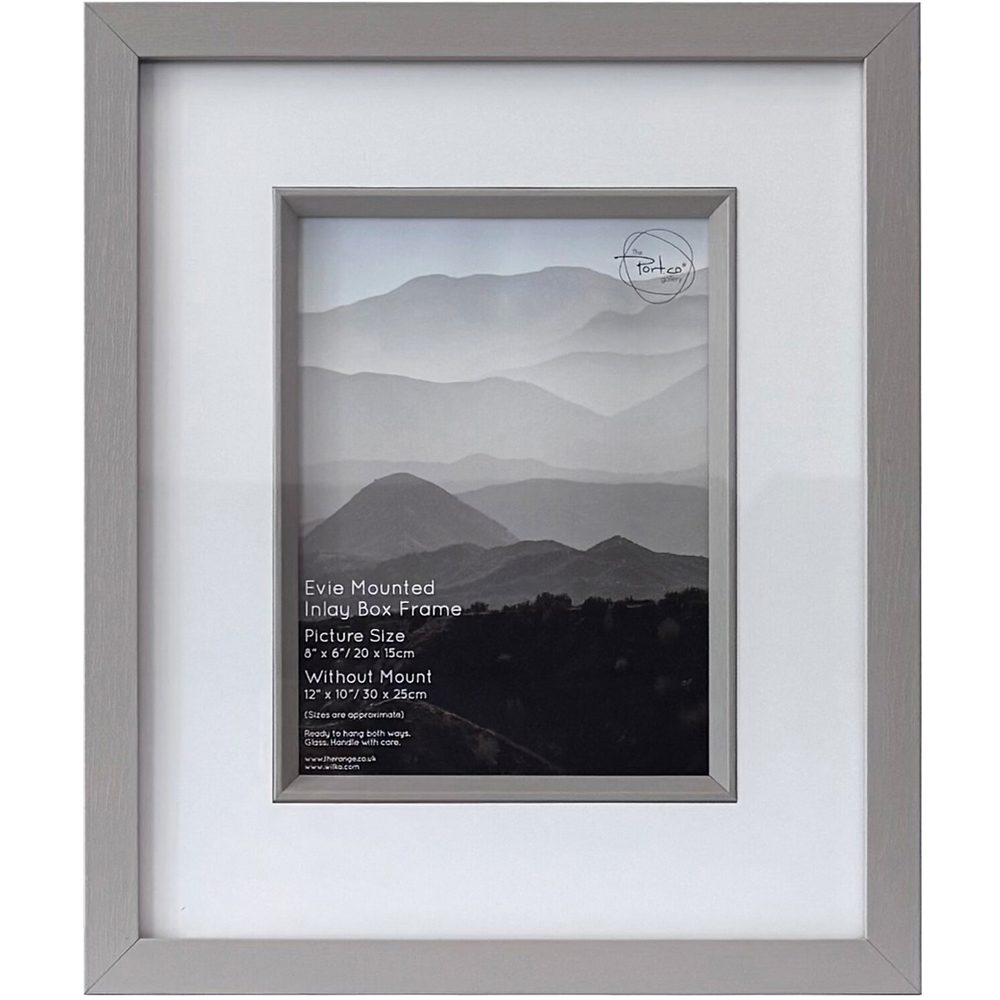 Evie Mounted Inlay Photo Frame Grey 8 x 6 inch