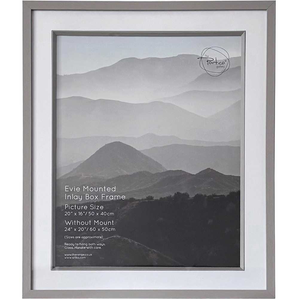 Evie Mounted Inlay Photo Frame Grey 20 x 16 inch