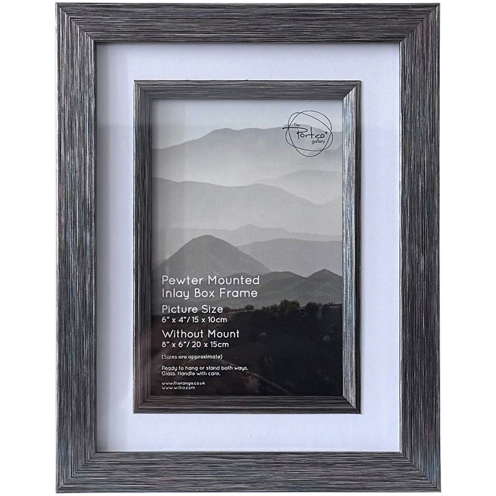 Pewter Mounted Inlay Box Frame Pewter 6 x 4 inch