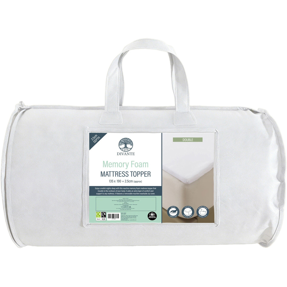 Reactive Memory Foam Mattress Topper White King