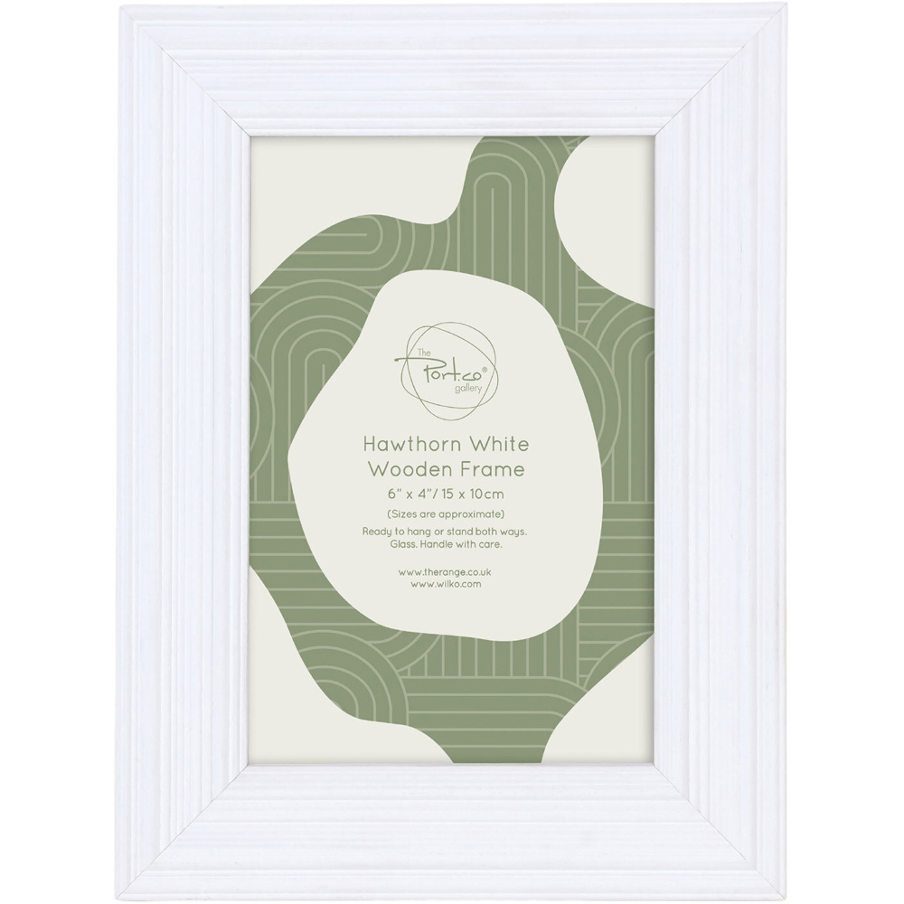 Hawthorn Wooden Plain Photo Frame White 6 x 4 inch