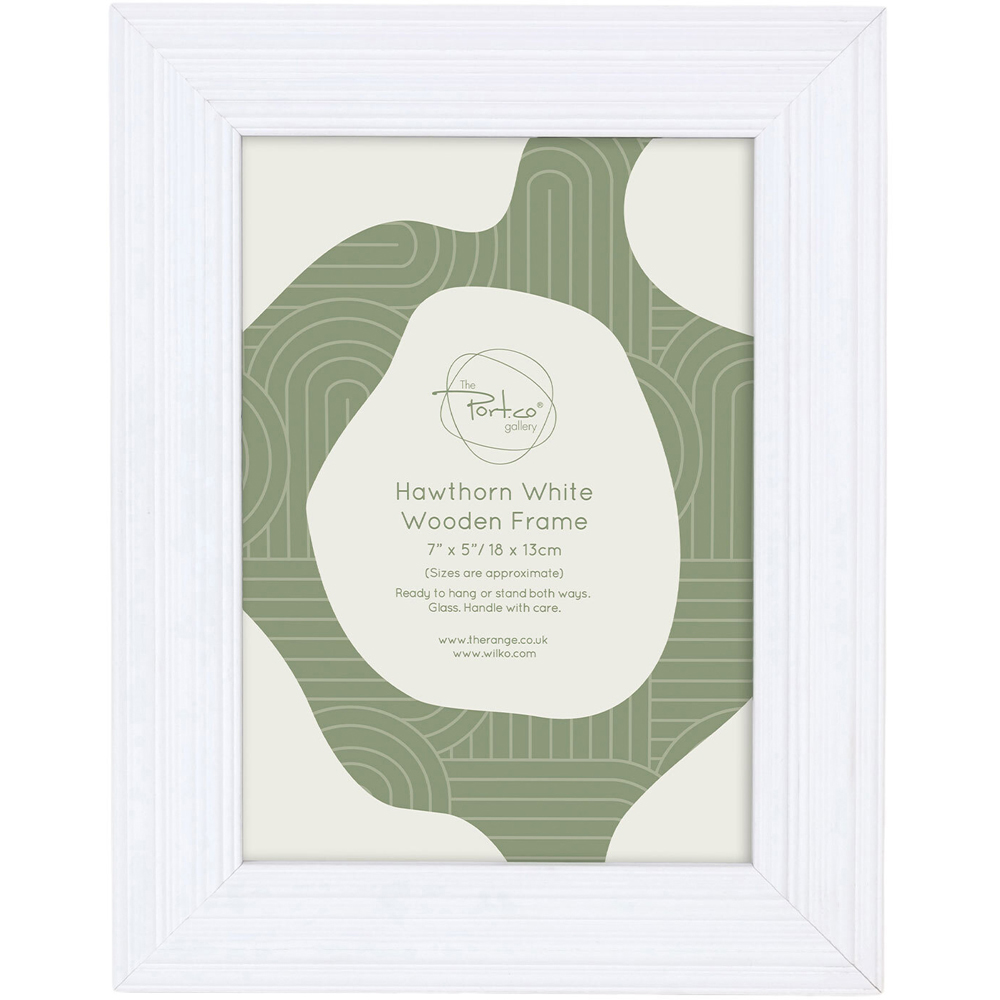 Hawthorn Wooden Plain Photo Frame White 7 x 5 inch