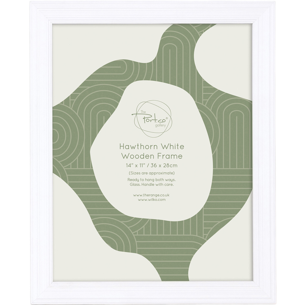 Hawthorn Wooden Plain Photo Frame White 14 x 11 inch